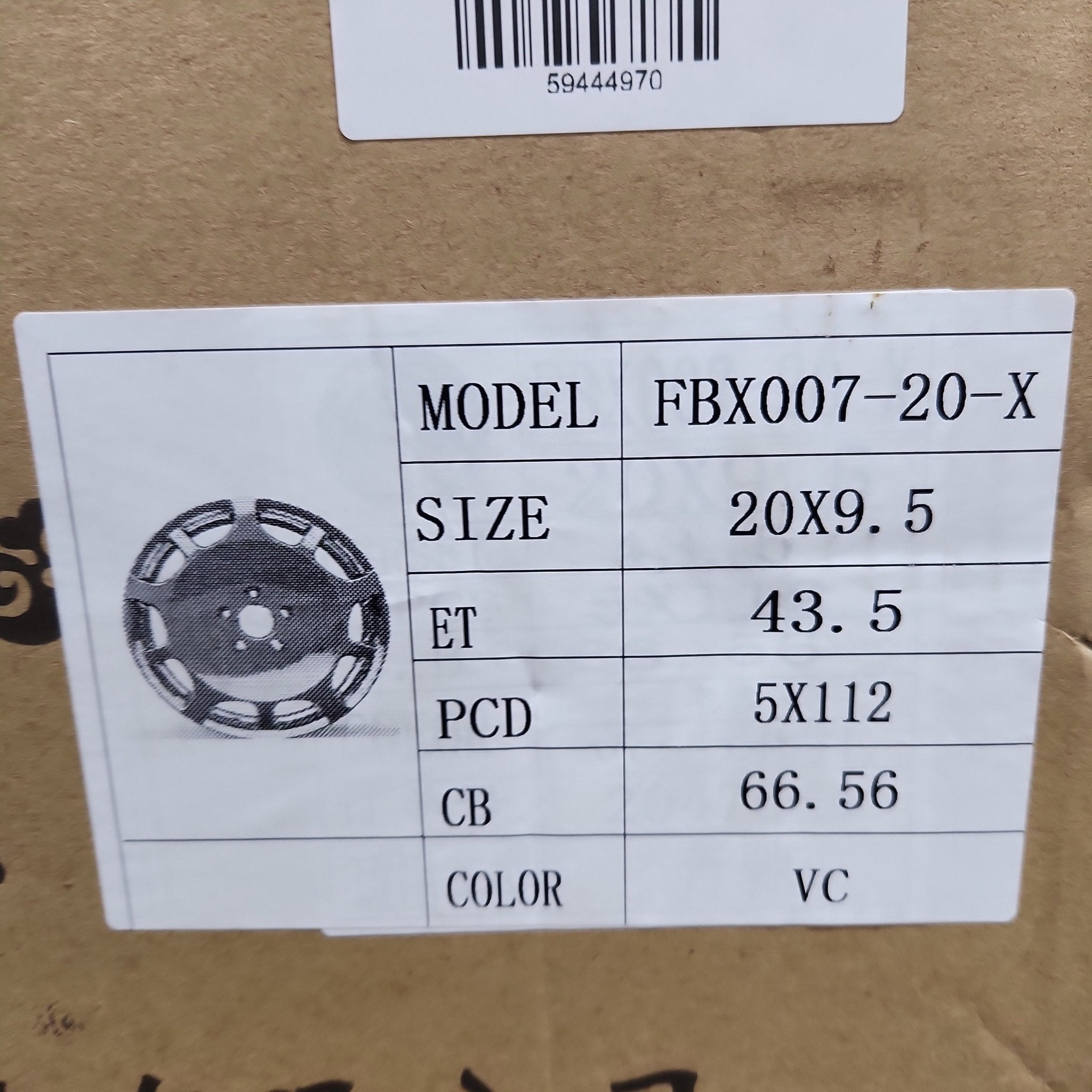FBX007-20 20x9.5 5x112 PVD CHROME