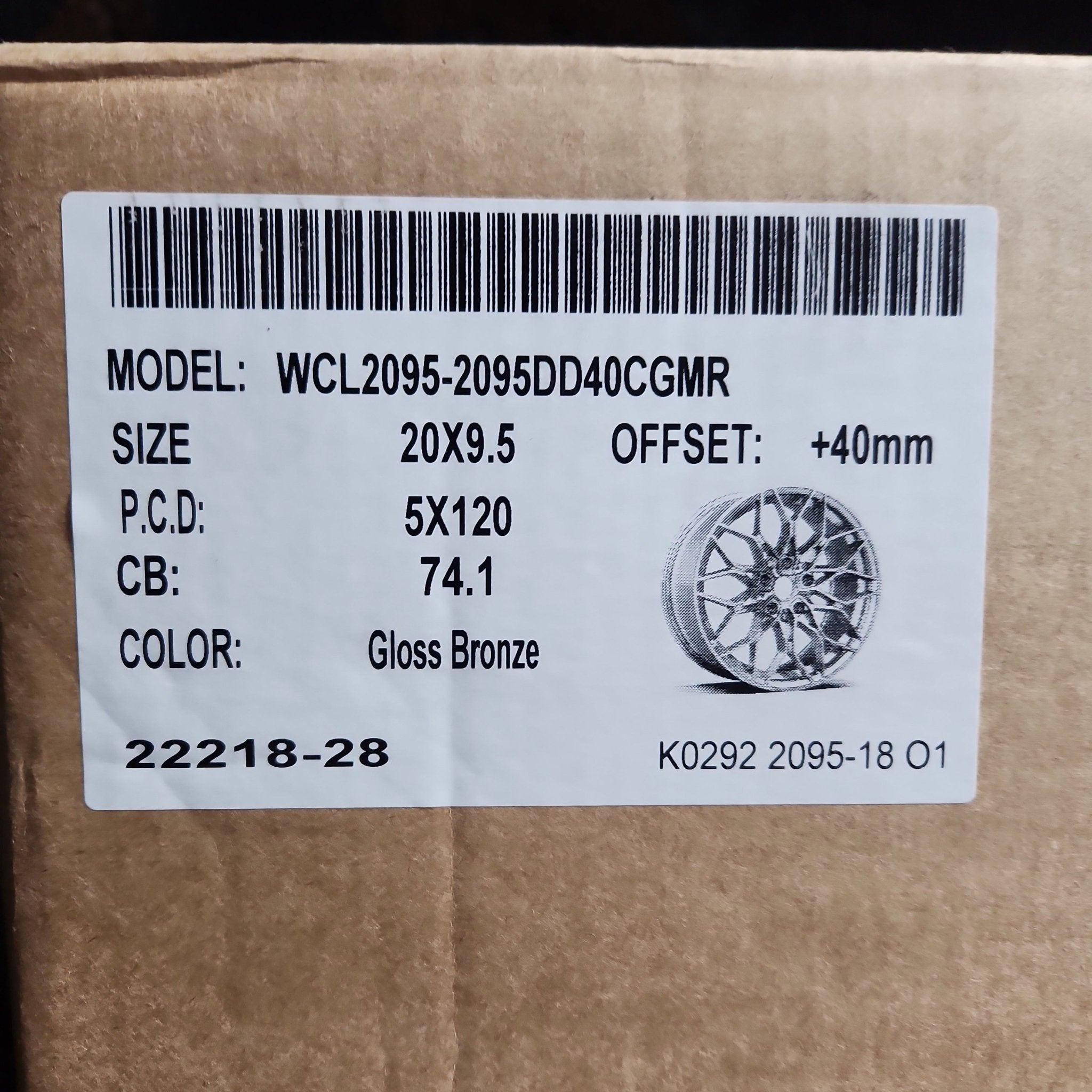 WCL206 20X9.5 5X120 GLOSS BRONZE