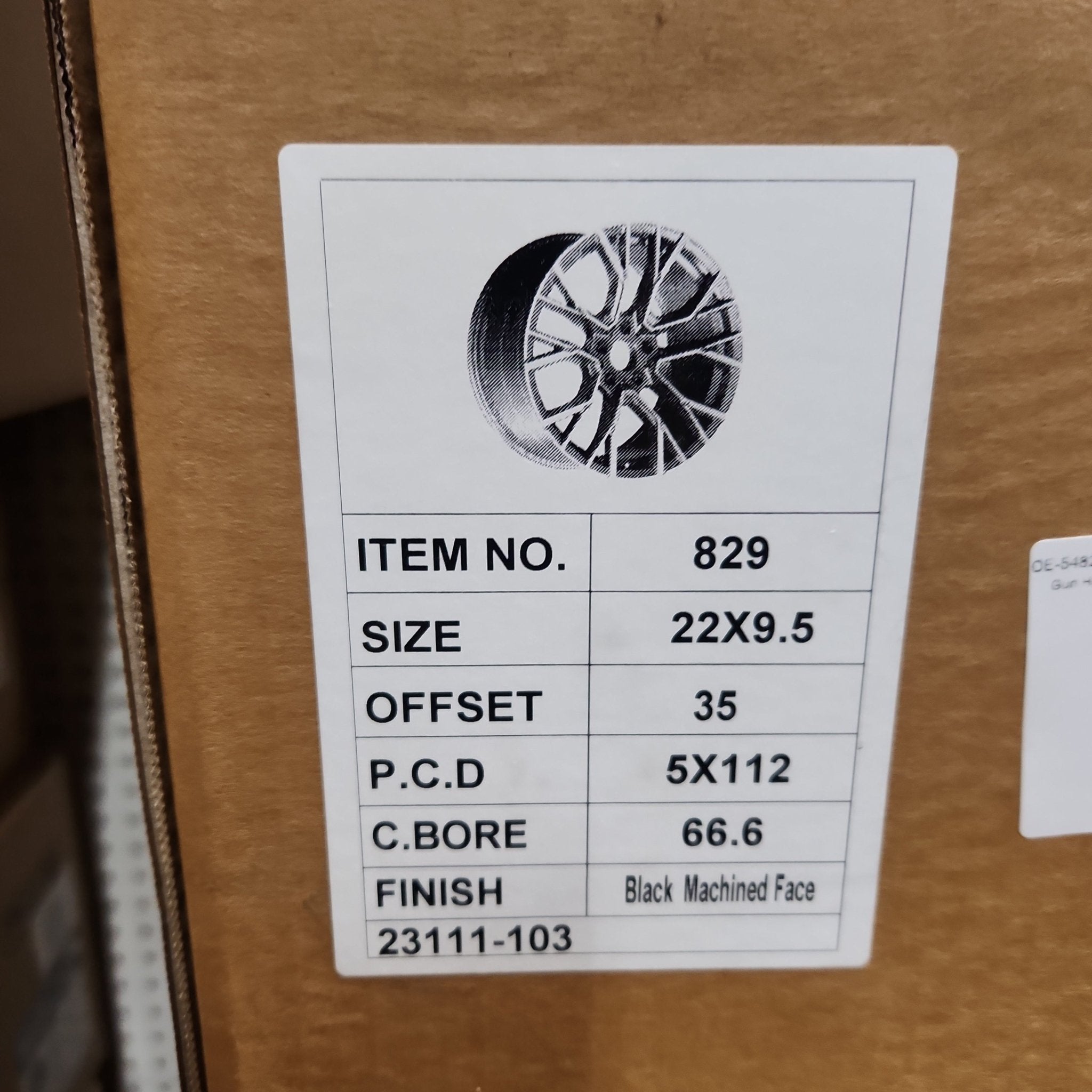 OE-5482  809M STYLE 22X9.5 5X112 PIANO BLACK MACHINED