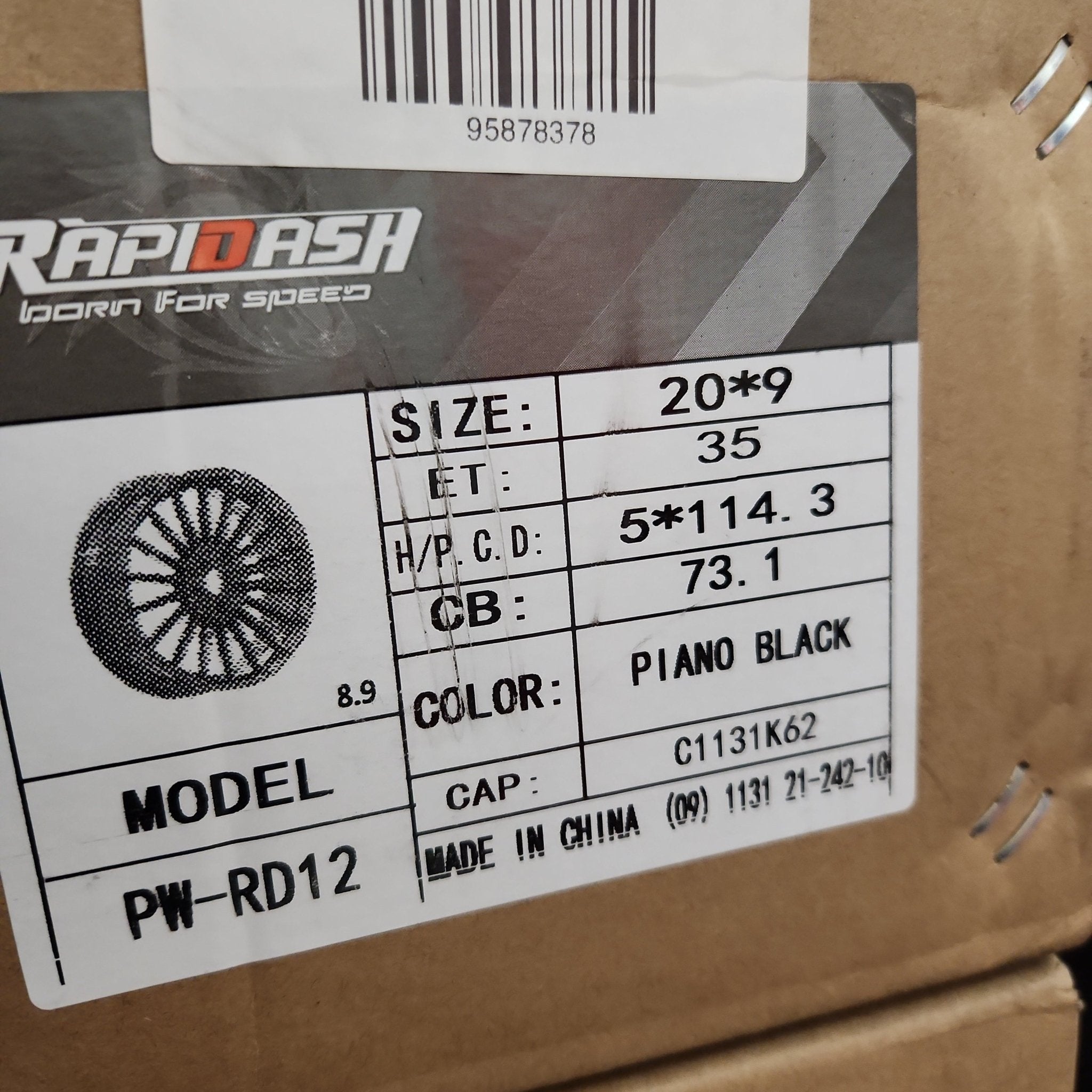 PW-RAPIDASH-RD12 WHEELS 20x9 5X4.5 PIANO BLACK
