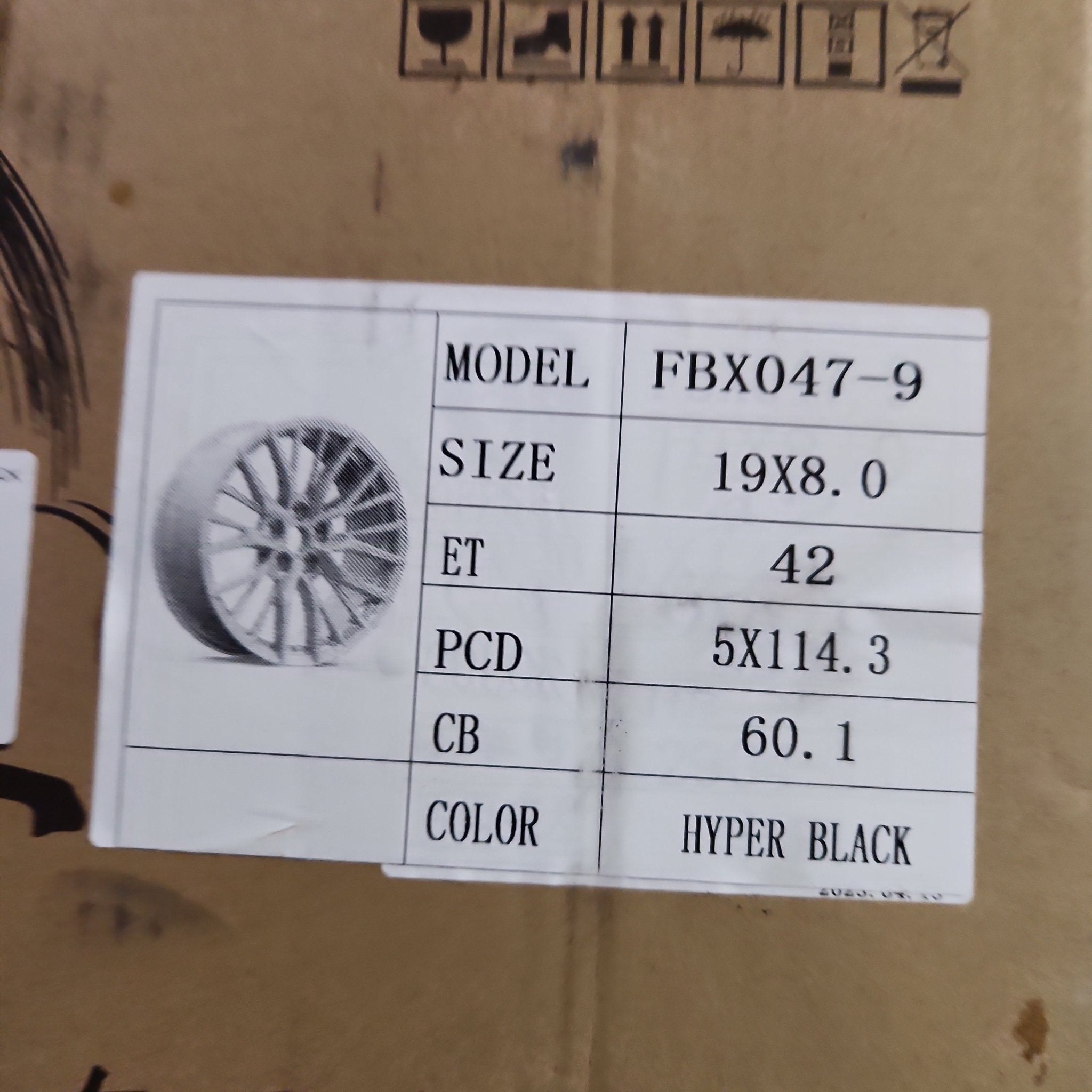 FLOW FORM FBX047-9 19x8.0 5x114.3 HYPER BLACK