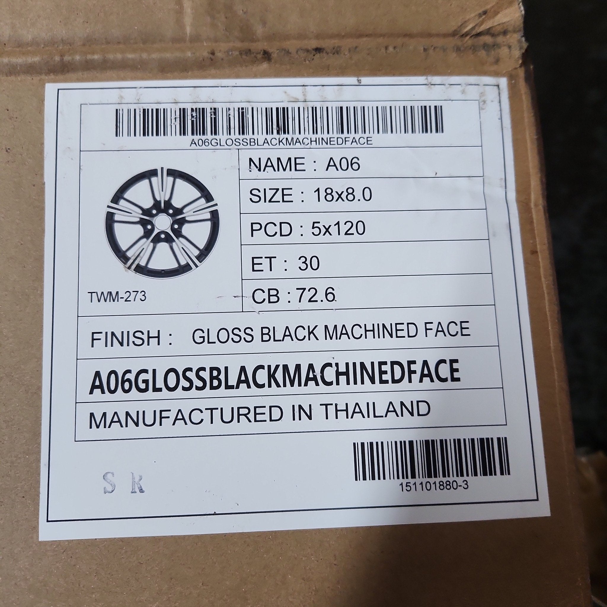 GWG A06 18x8.0 5x120 GLOSS BLACK MACHINED FACE