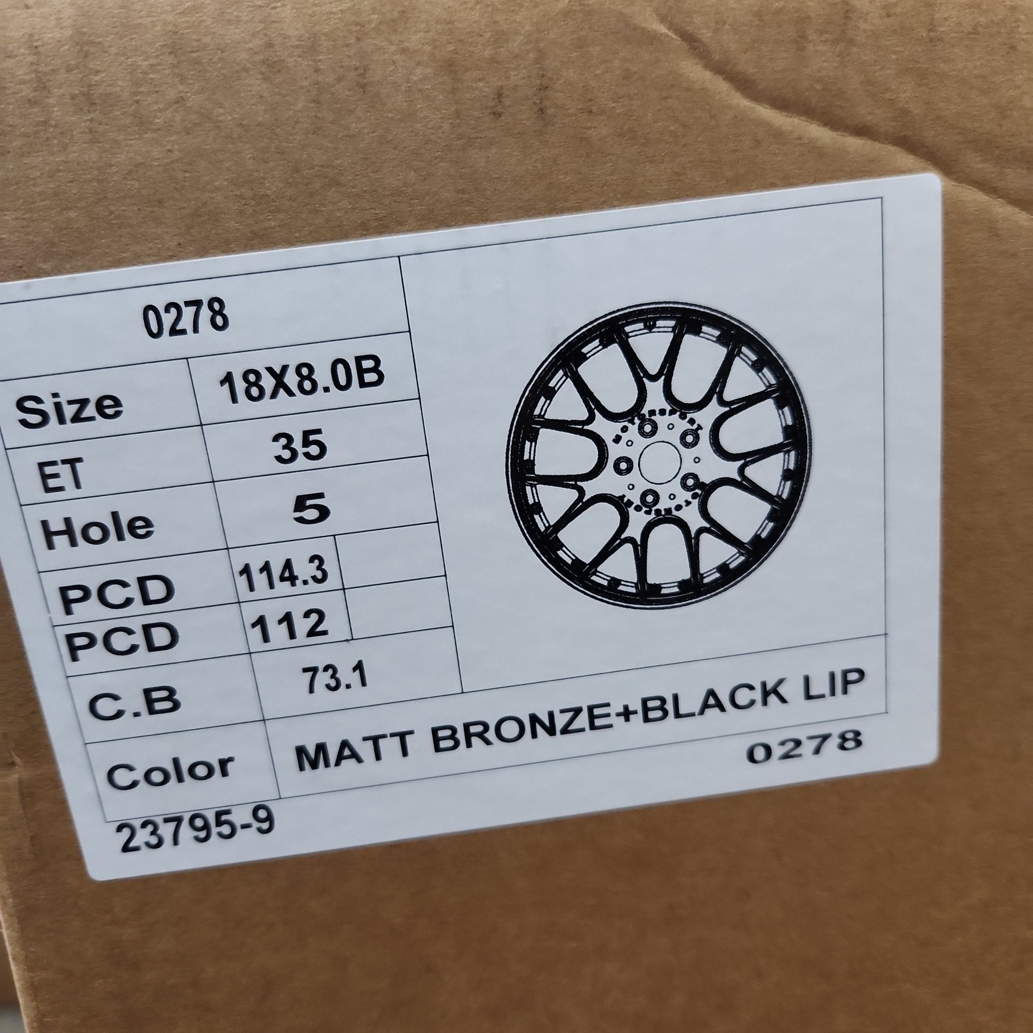 OE-0278 18x8.0 5x112  5x114.3 MATTE BLACK BRONZE LINE LiP