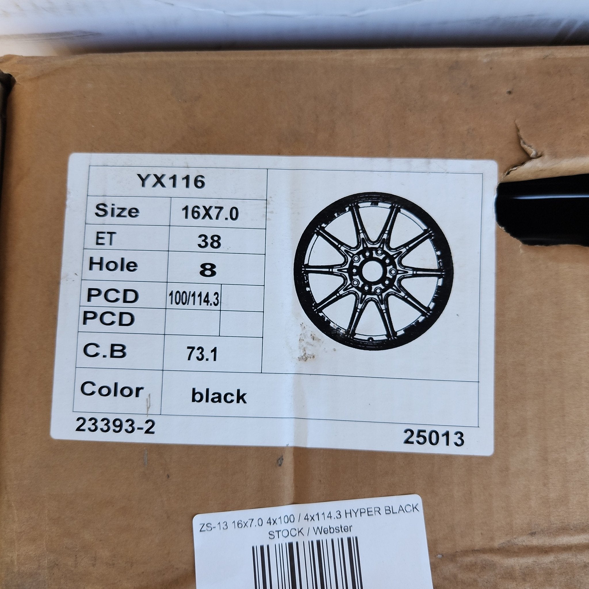 ZS-13 16x7.0 4x100 / 4x114.3  GLOSS BLACK