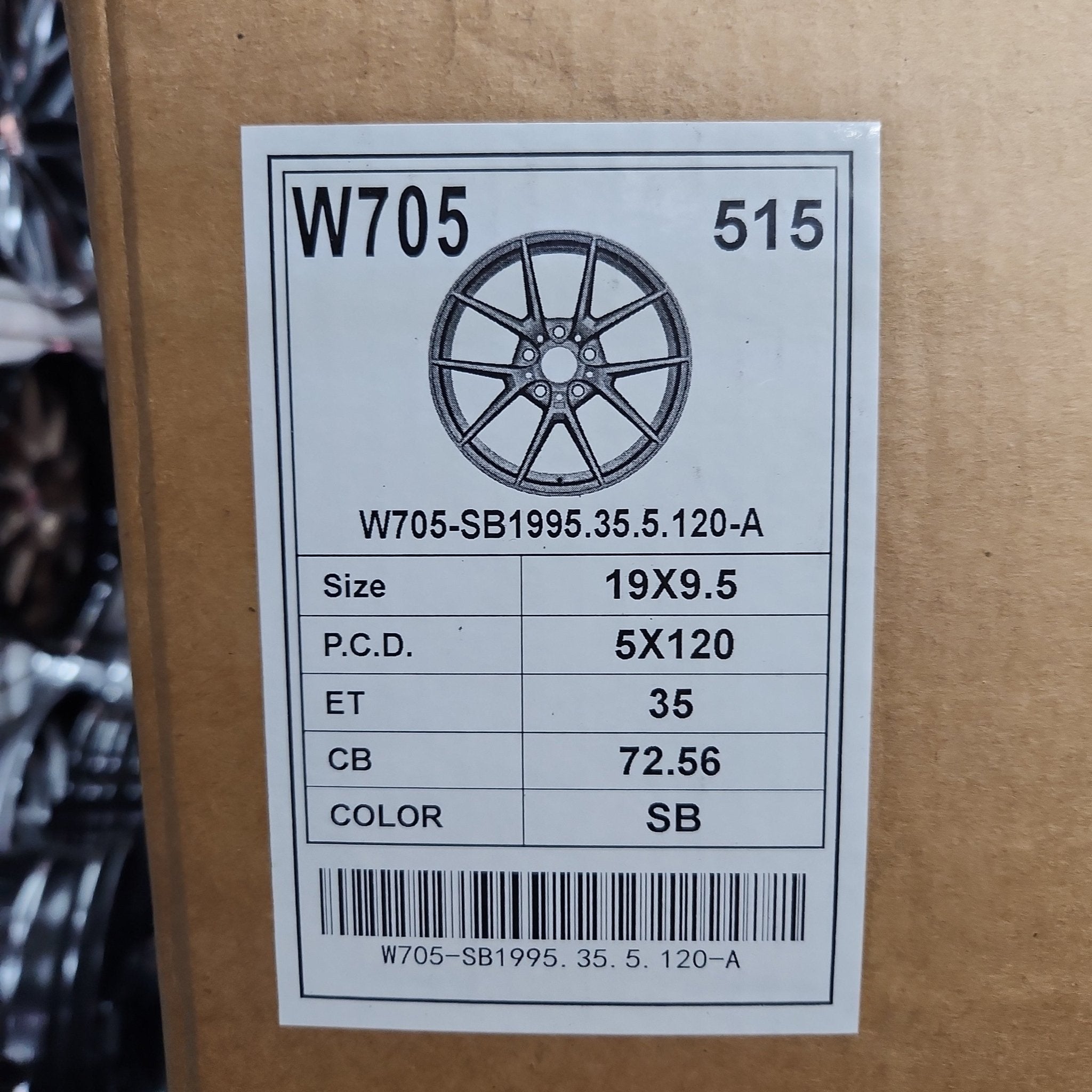 W705 19x9.5 5x120 MATTE BLACK