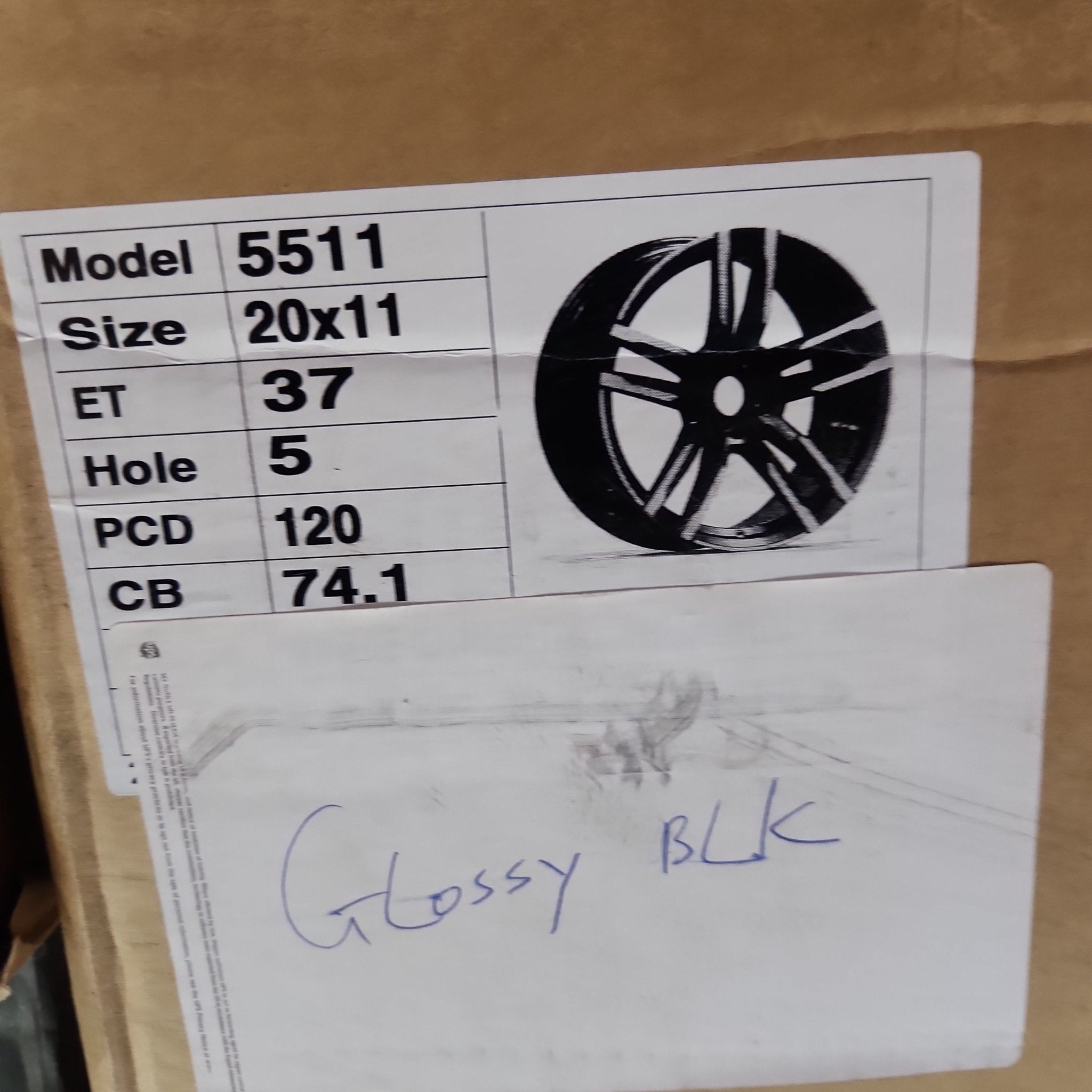 OE-5511 20X11 5X112 GLOSS BLACK