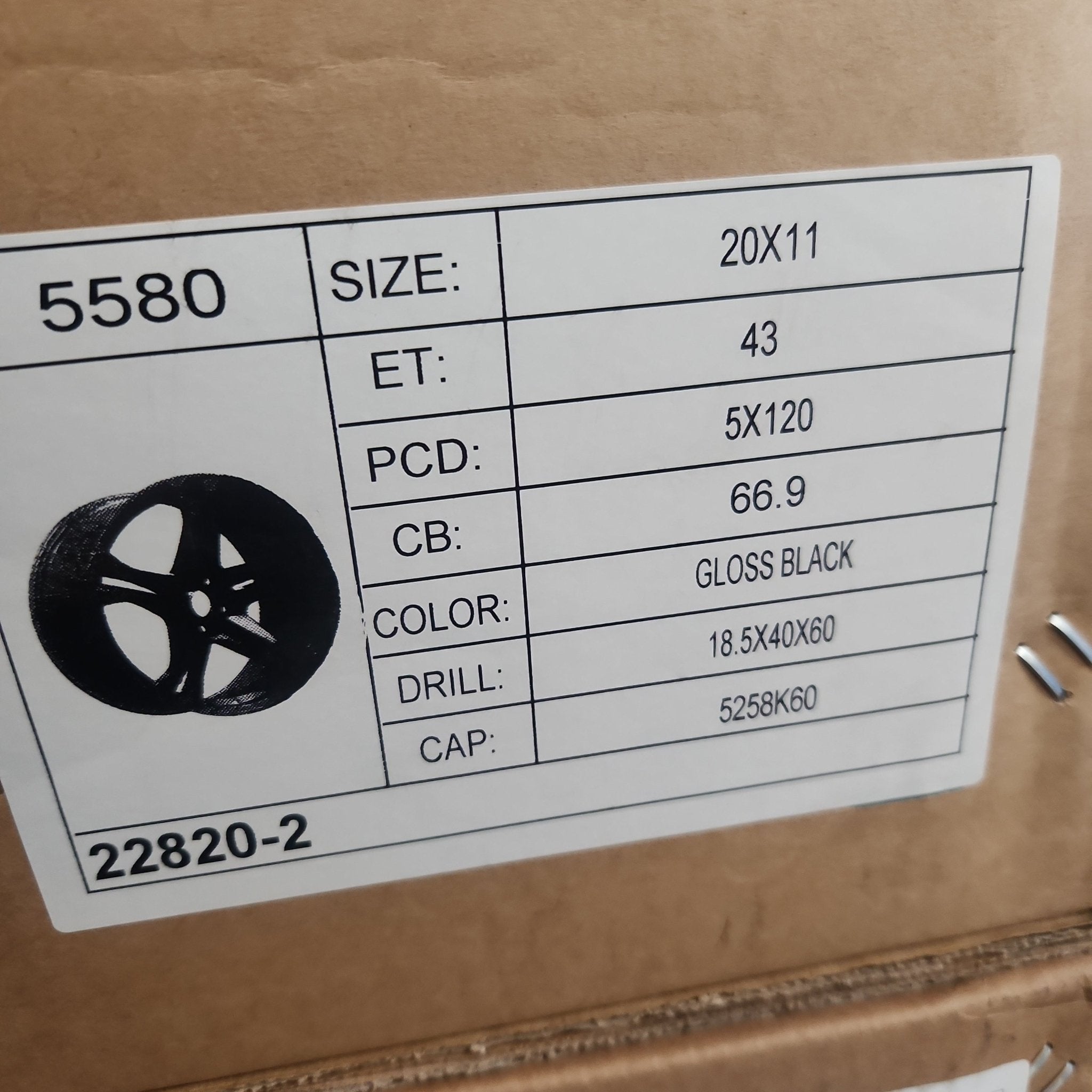 OE-21919-33 20x11 5x120 GLOSS BLACK