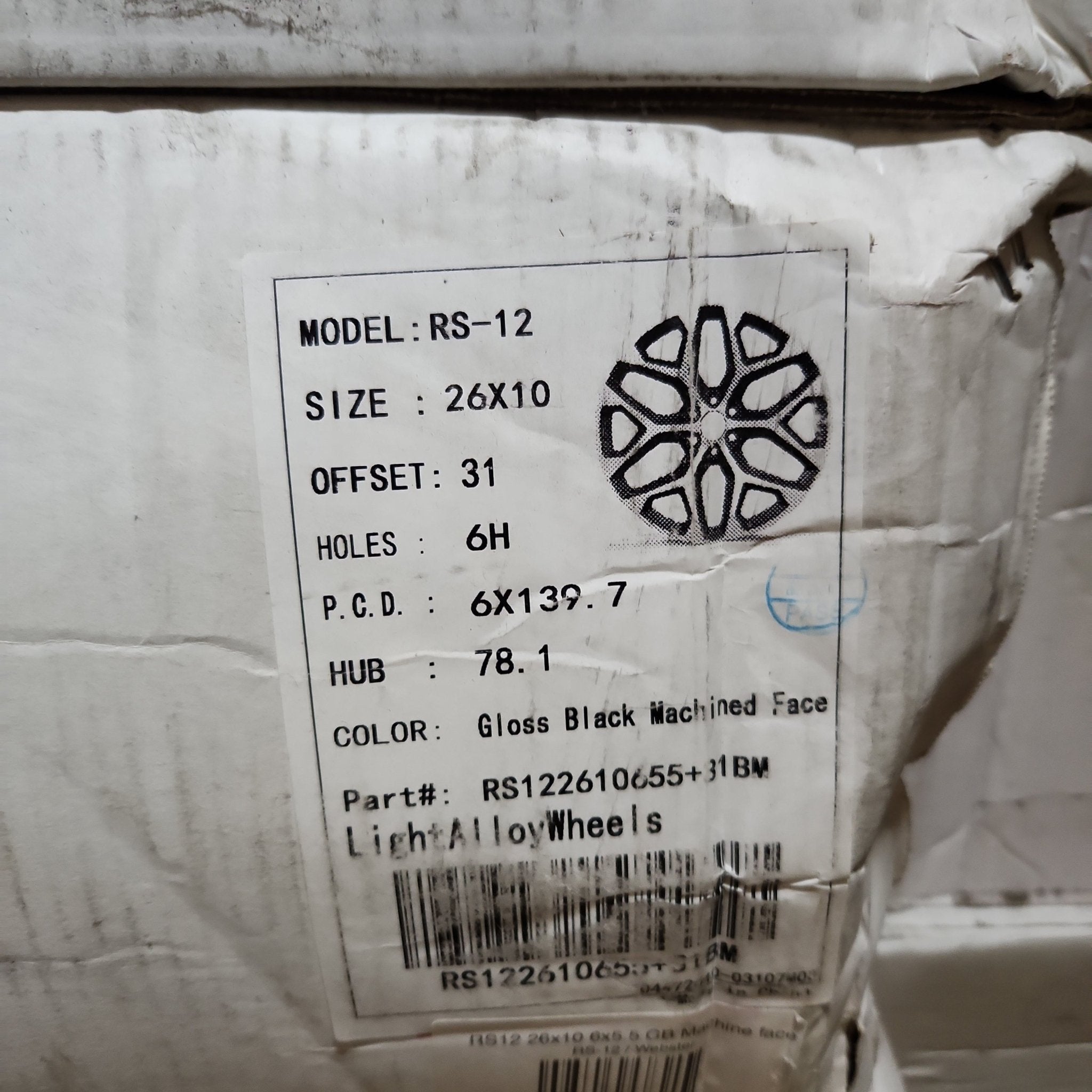 RS12 26x10 6x5.5 GB MACHINED FACE