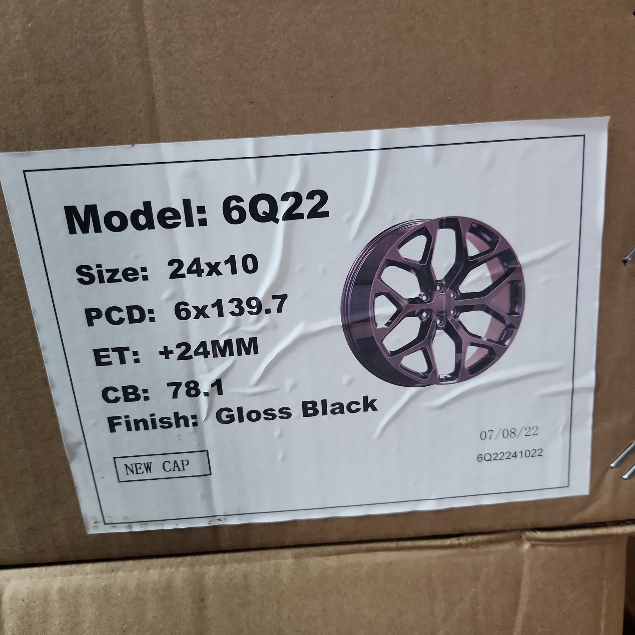 GWG 6Q22 24X10 6X135 GLOSS BLACK