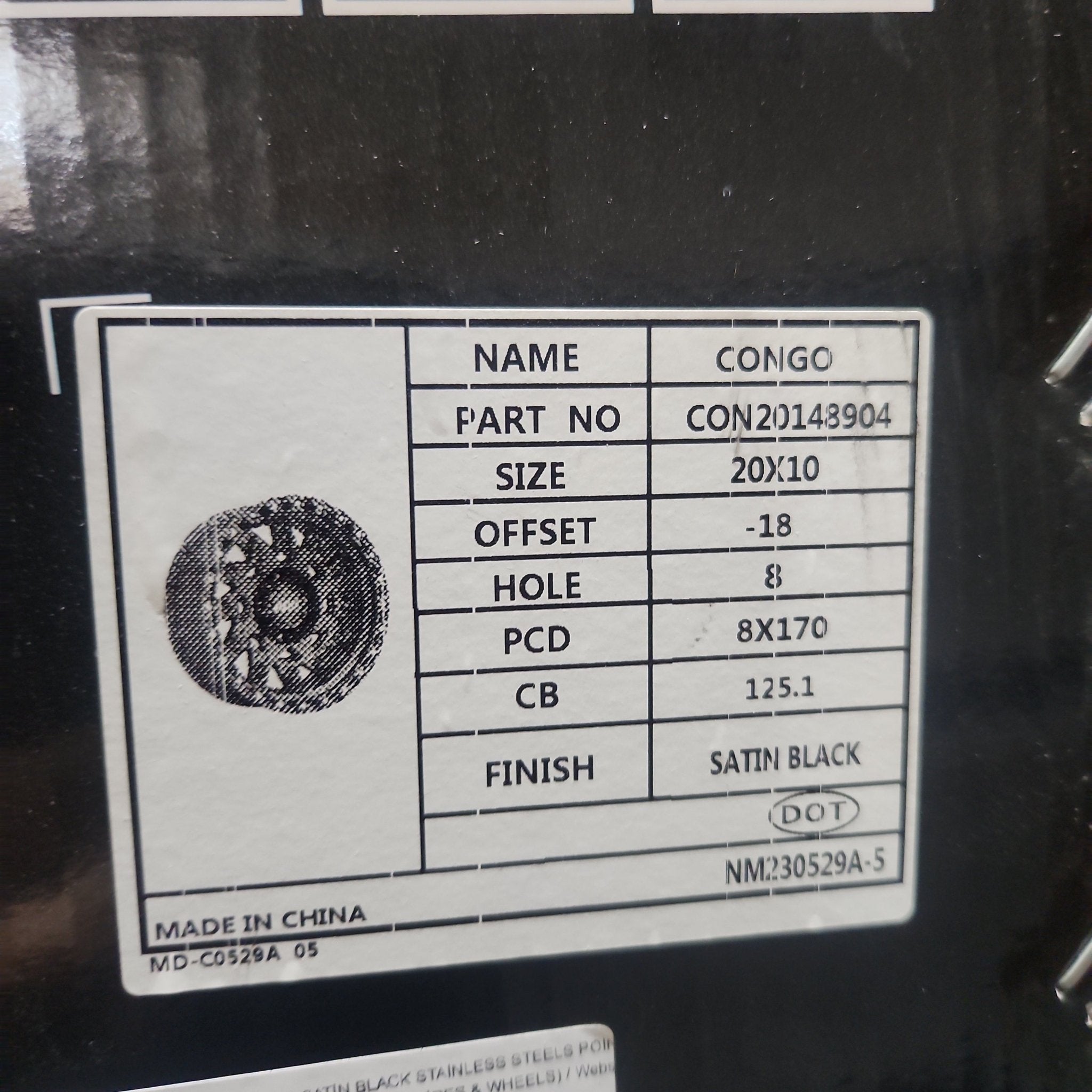 TW CONGO 20X10 8X170 SATIN BLACK STAINLESS STEELS POINTS
