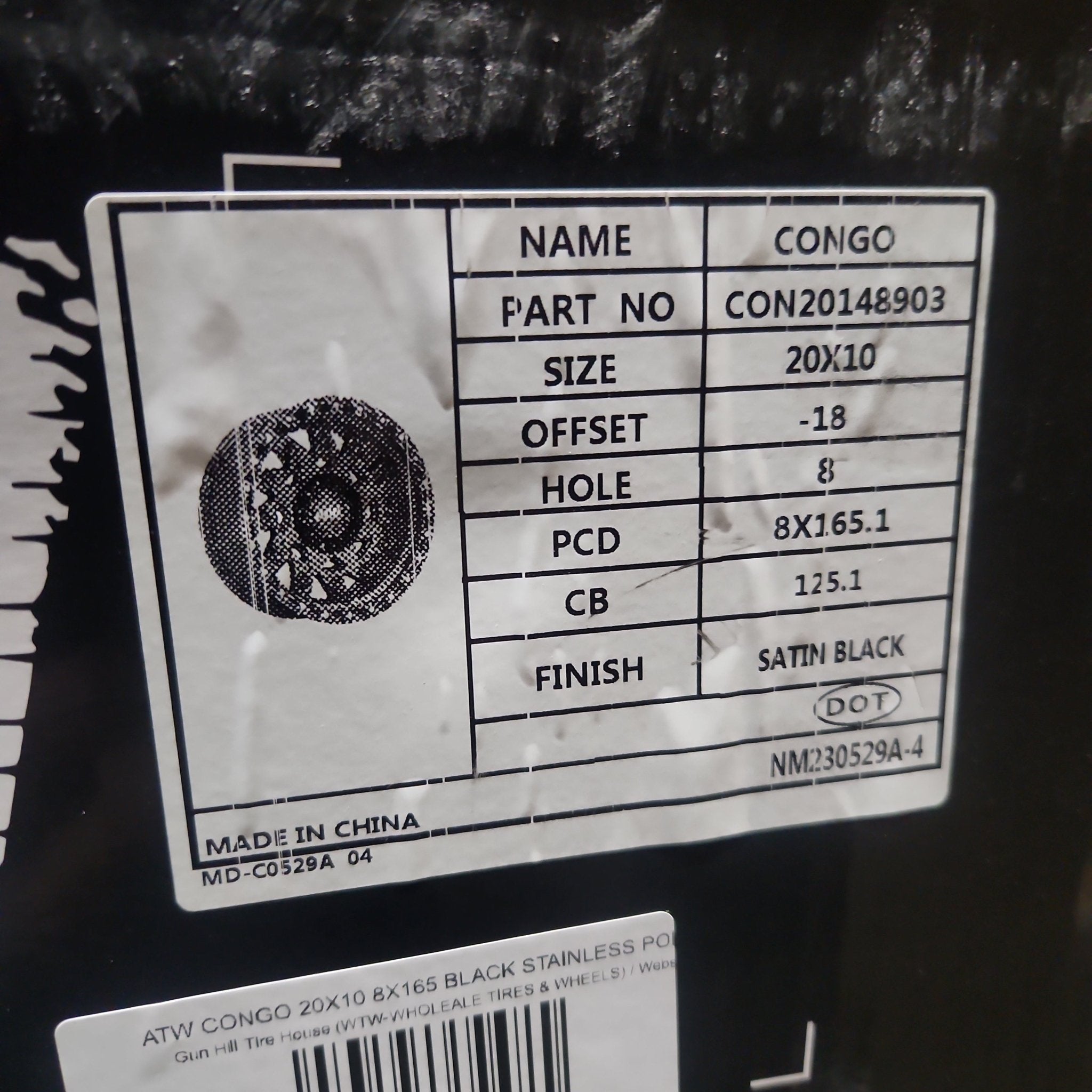ATW CONGO 20x10  8x165 MATTE BLACK STAINLESS STEEL POINTS