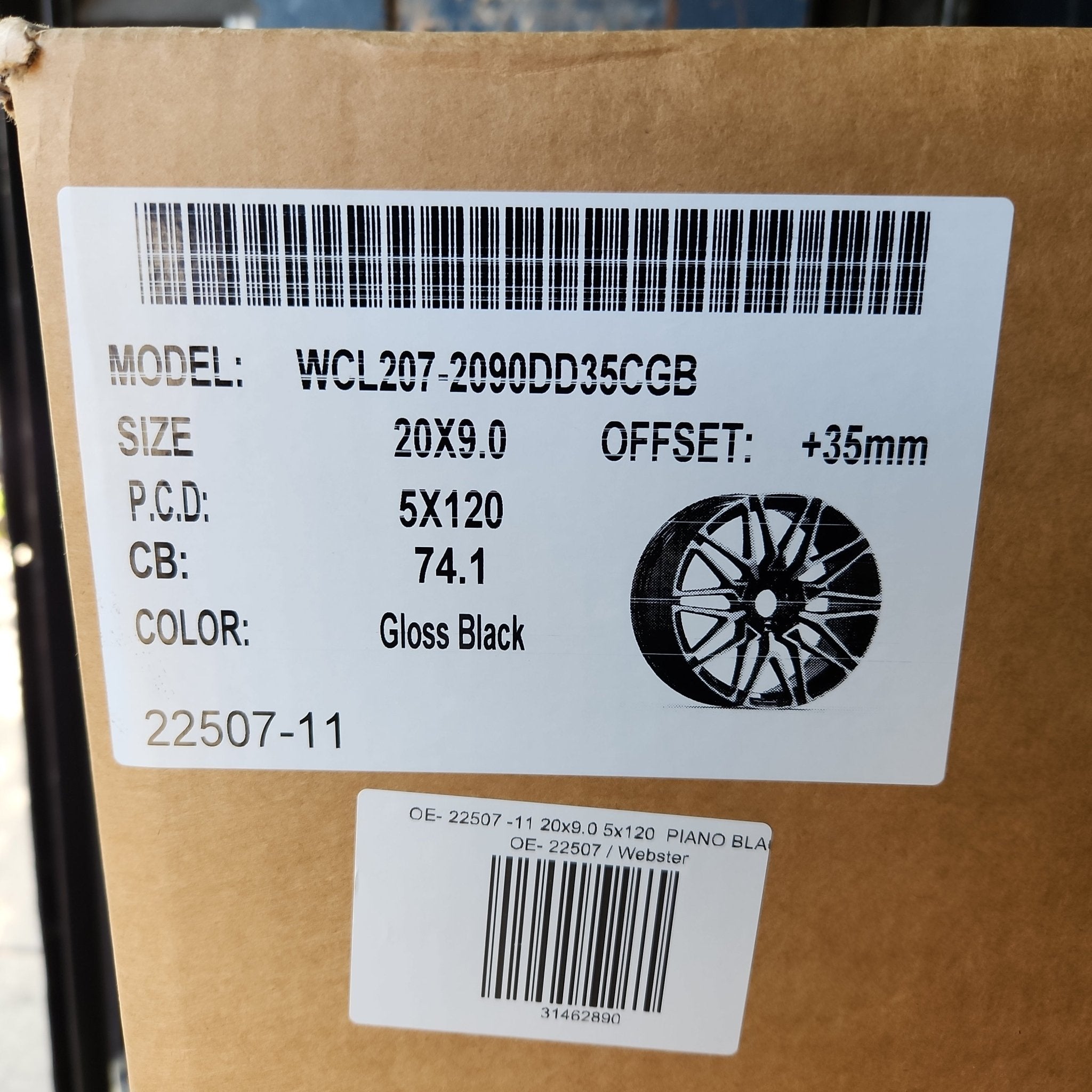 WCL207-11 20x9.0 5x120 GLOSS BLACK