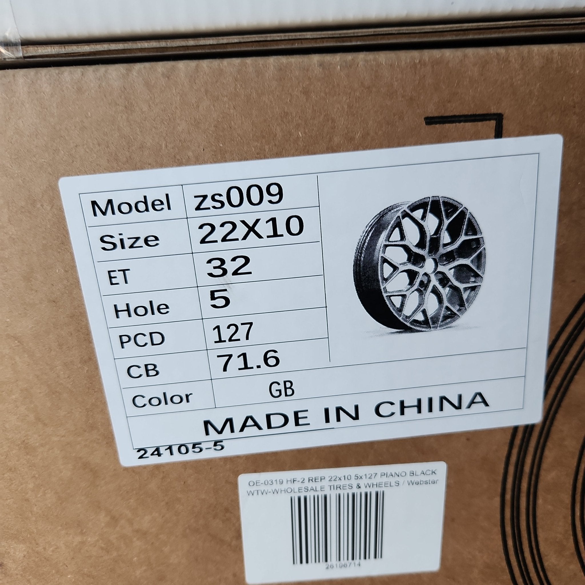 OE-0319 HF-2 REP 22x10 5x127 PIANO BLACK