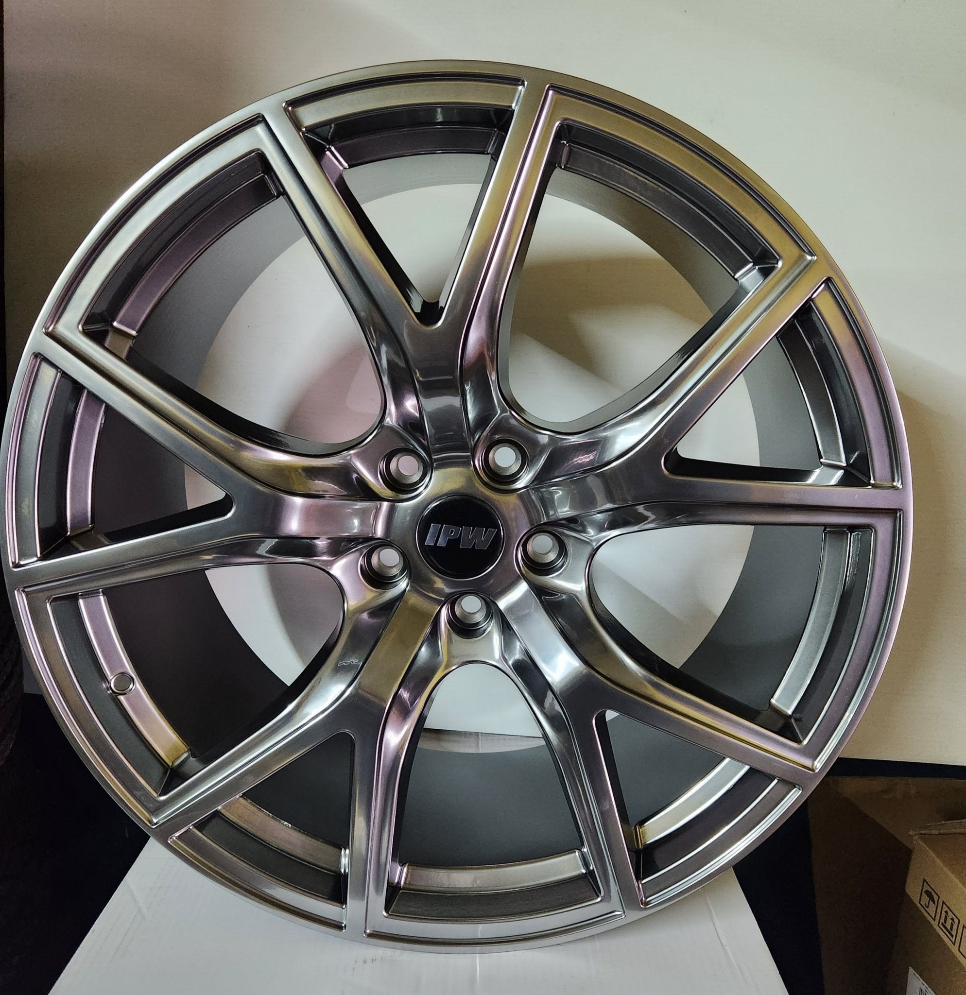 OE- 5337 TRACKHAWK STYLE WHEELS 22X10 5x127 HYPER BLACK