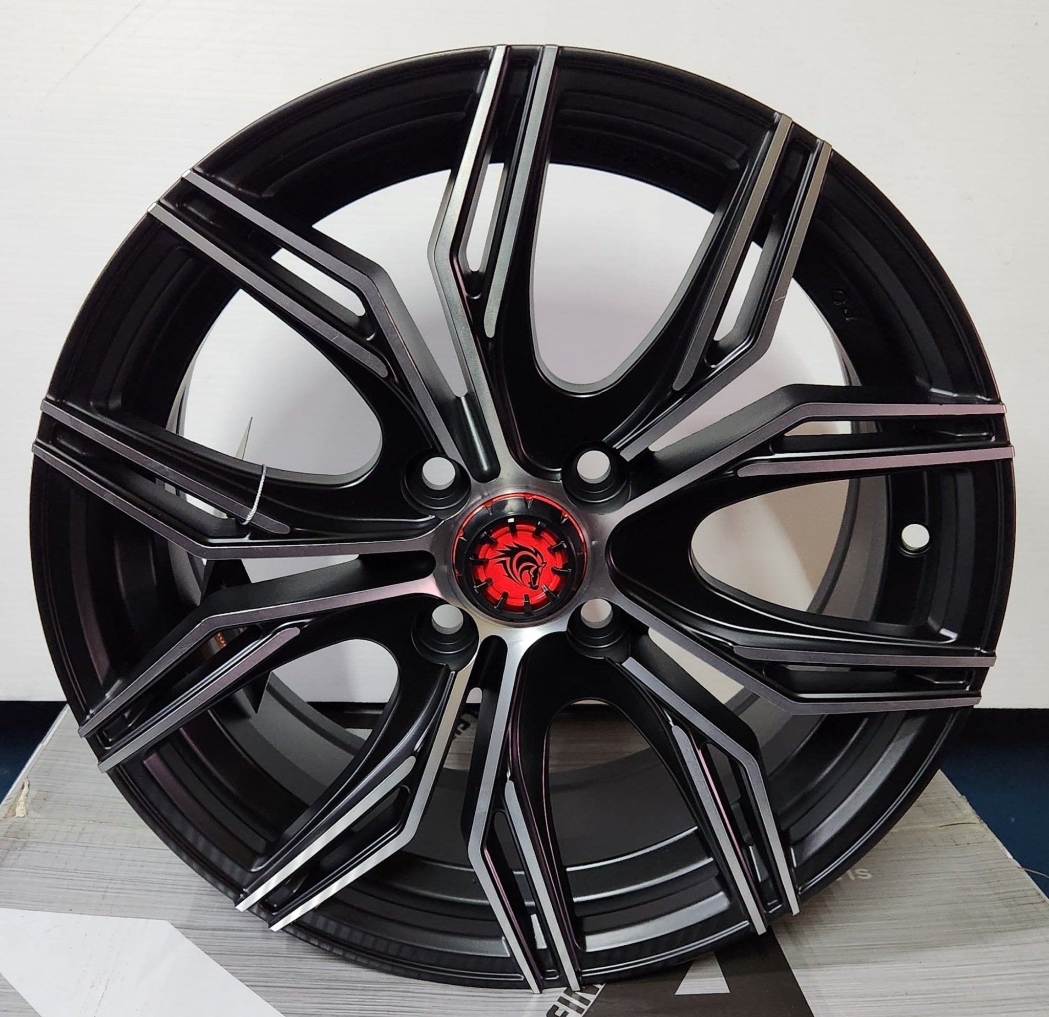 RD- M4 15X6.5 4X100 MATTE BLACK MACHINED FACE + UNDERCUT