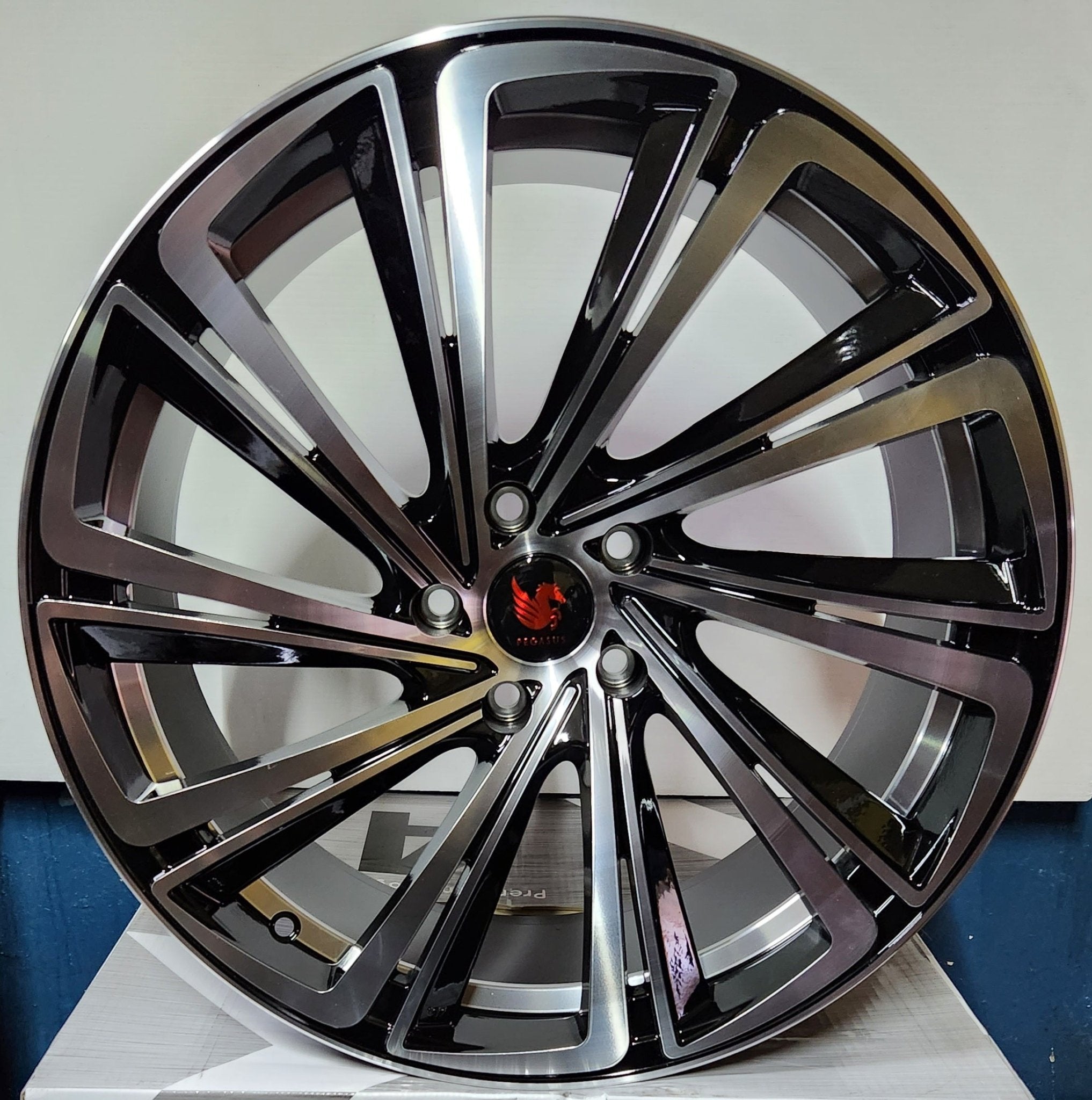 PEGASUS-AG19 20x9.0 5x114.3 GLOSS BLACK MACHINED FACE MILLED WINDOW MACHINED UNDE
