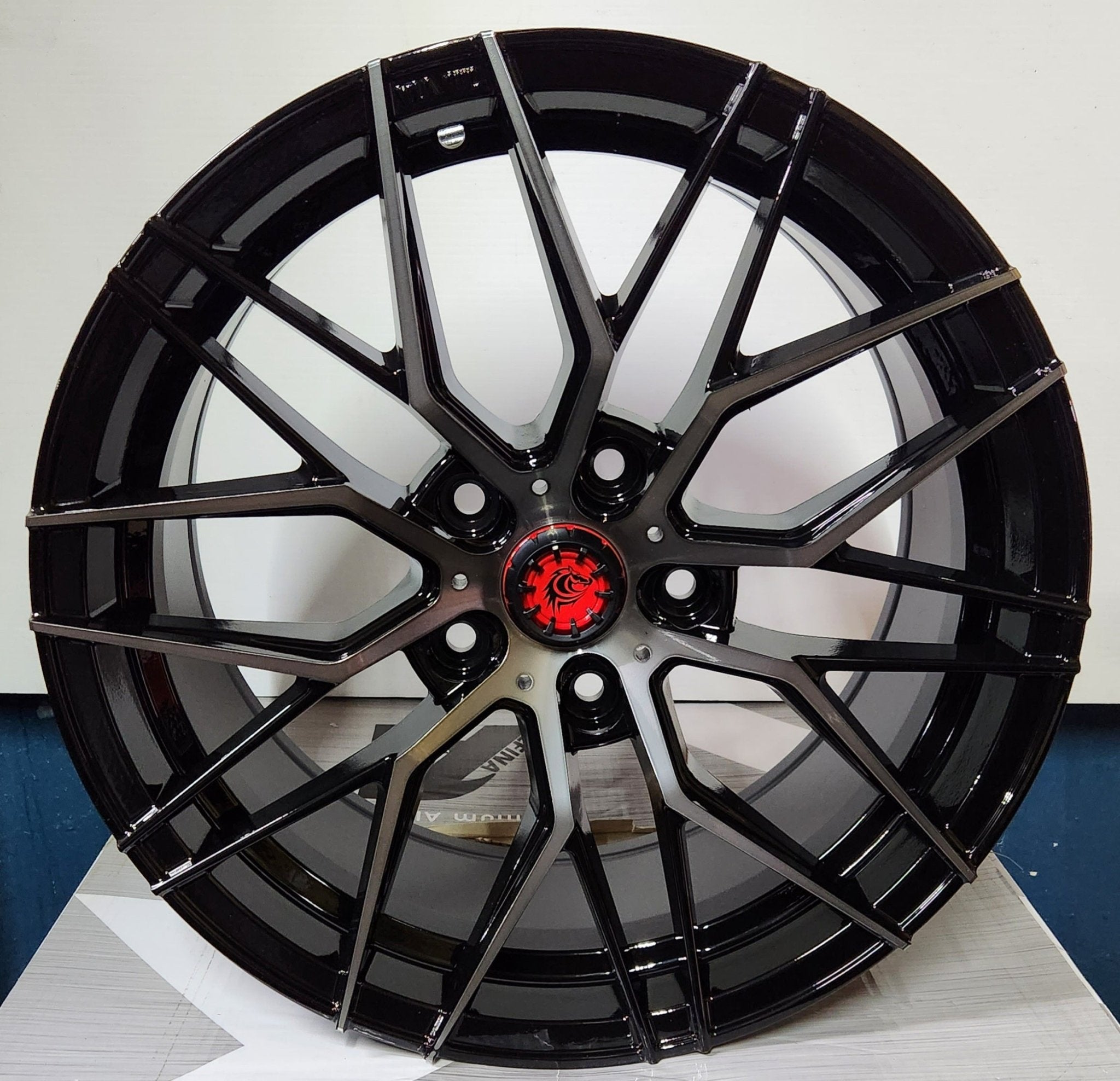RAPIDASH RD-S7 17X8 5X120  PIANO BLACK MACHINED FACE DOUBLE DART  TINT