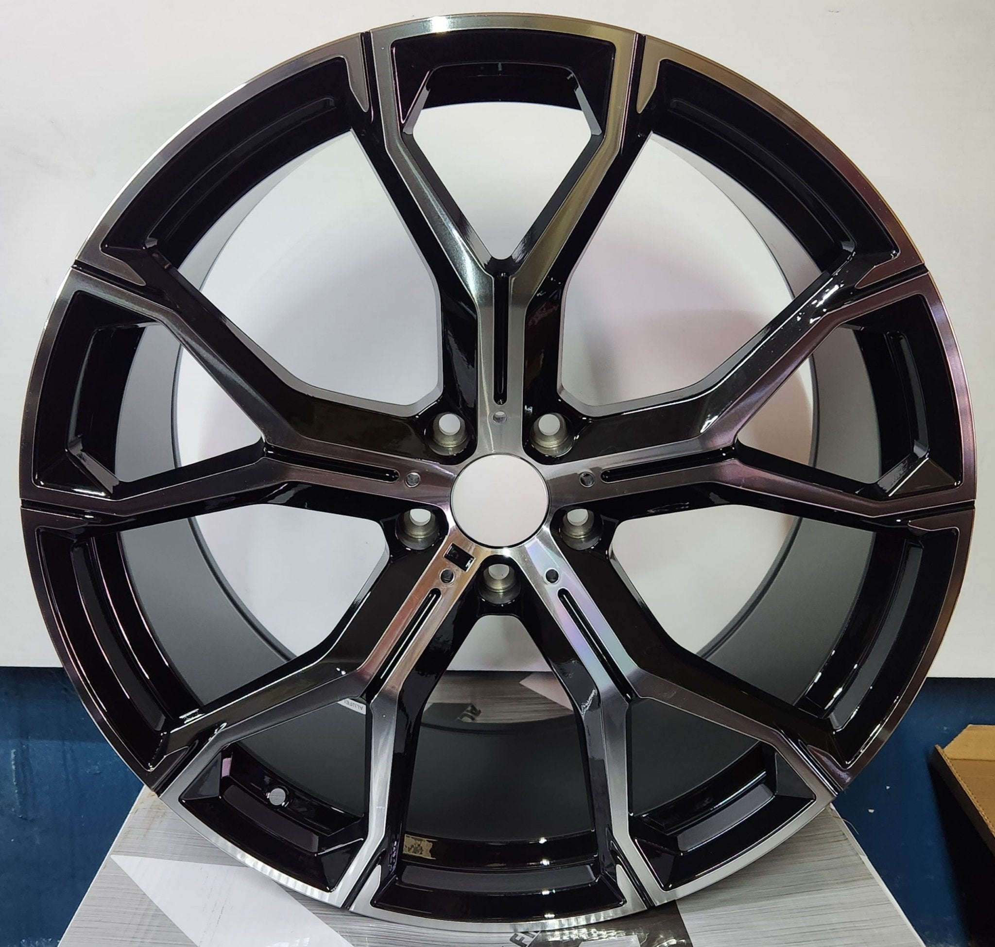 OE 5497 741M STYLE REP 22X11 5X120 PIANO BLACK MACHINED FACE