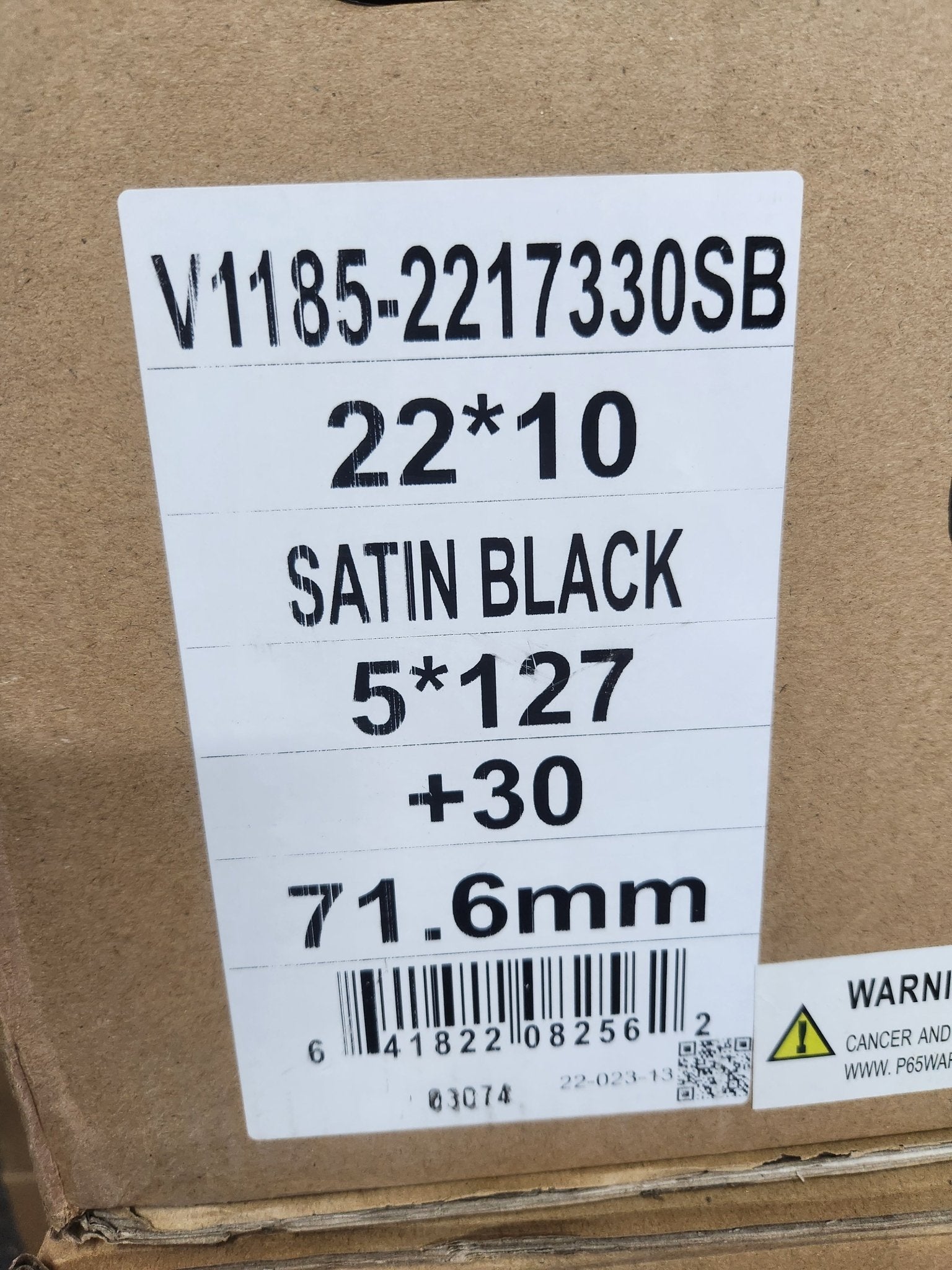 V1185 22X10 5X127 SATIN BLACK