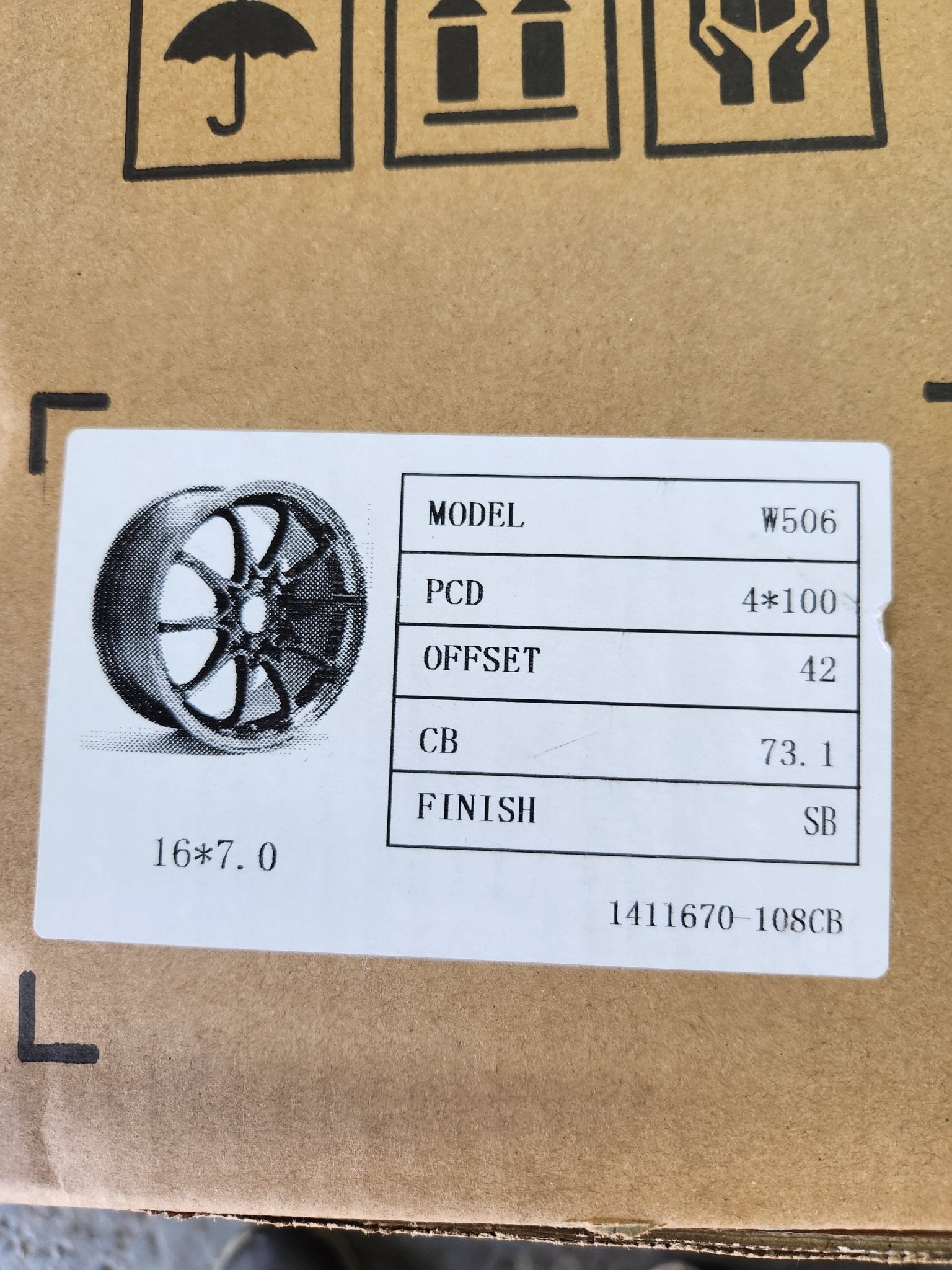 W506 XH1411 16X7.0 4X100 SATIN BLACK