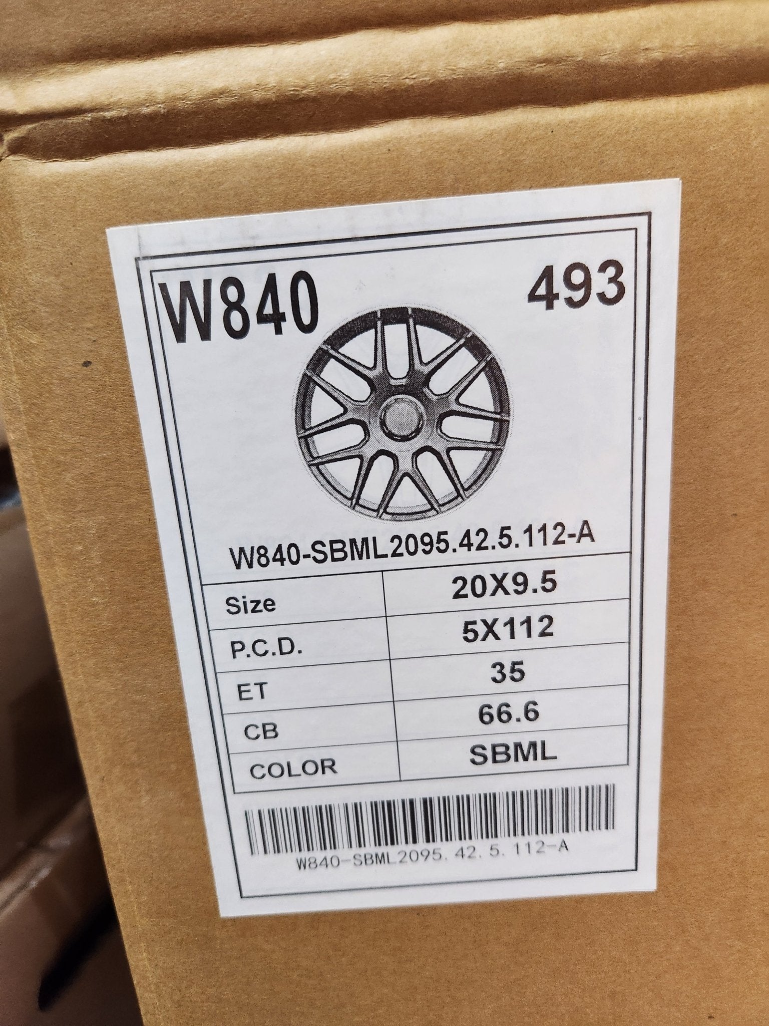 W840 WHEELS 20X9.5 5X112 SATIN BLACK MACHINED LIP