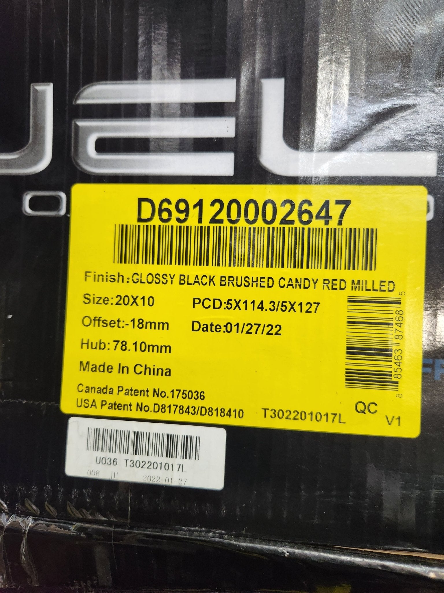 FUEL 691 20X10 5X114.3 5X127 GLOSS BLACK BRUSHED CANDY RED MILLED