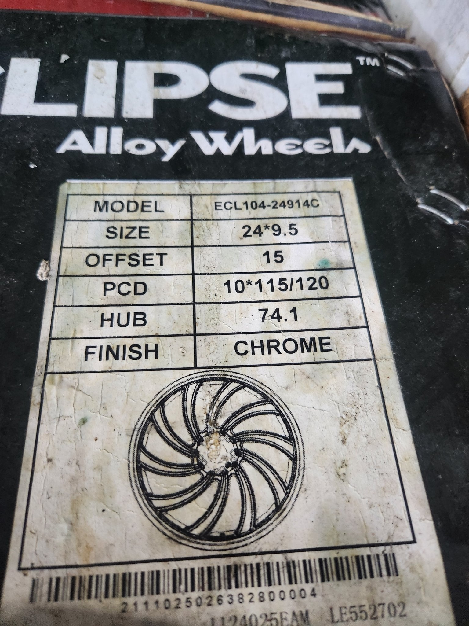 ECL 104 24X9.5 5X120 5X114.3  CHROME