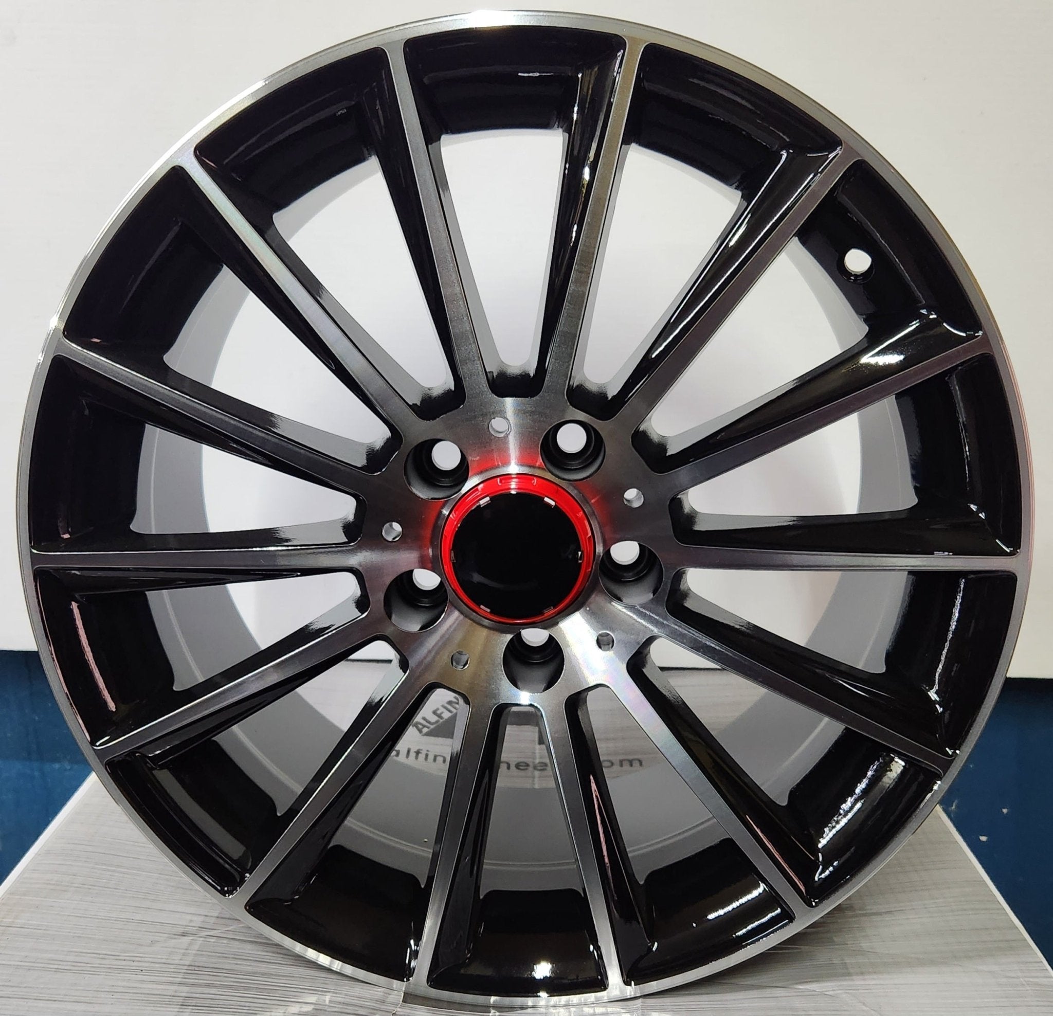 OE 1711 W813 17X8.0 5X112 PIANO BLACK MACHINED FACE