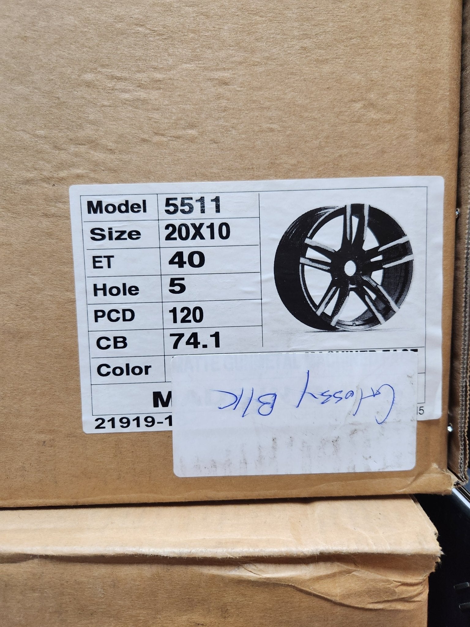 OE-5511 WHEELS 20X10 5X120 GLOSS BLACK
