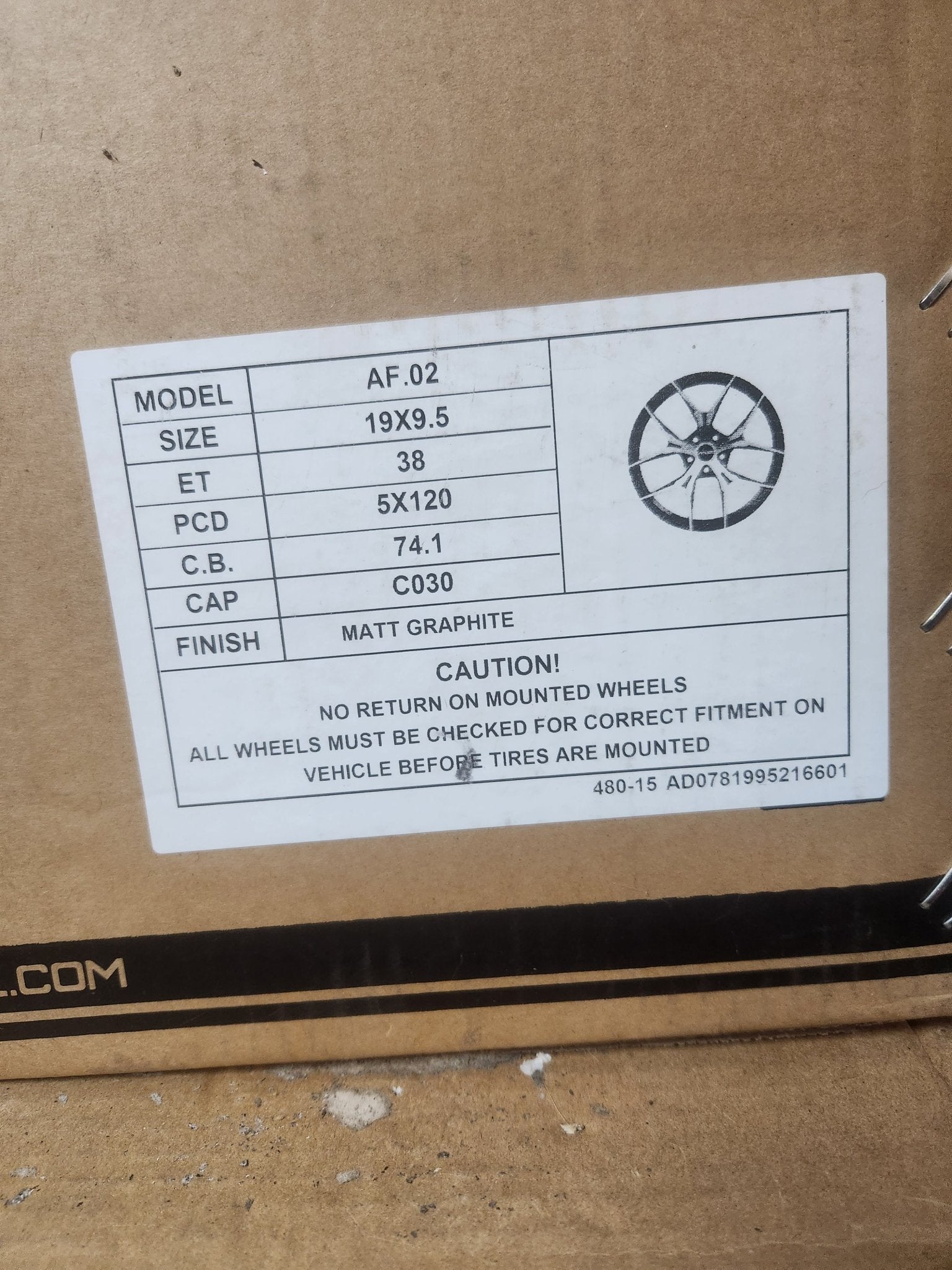 AF02 19X9.5 5X120 MATT GRAPHITE