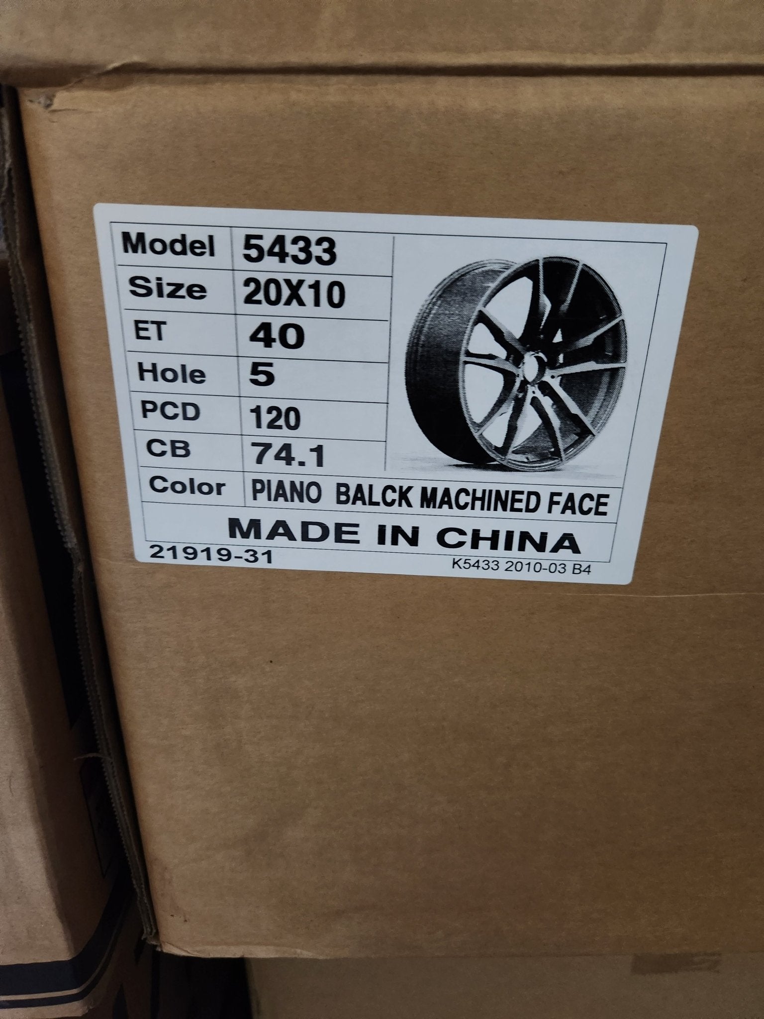 OE-5433 20X10 5X120 BLACK MACHINE FACE
