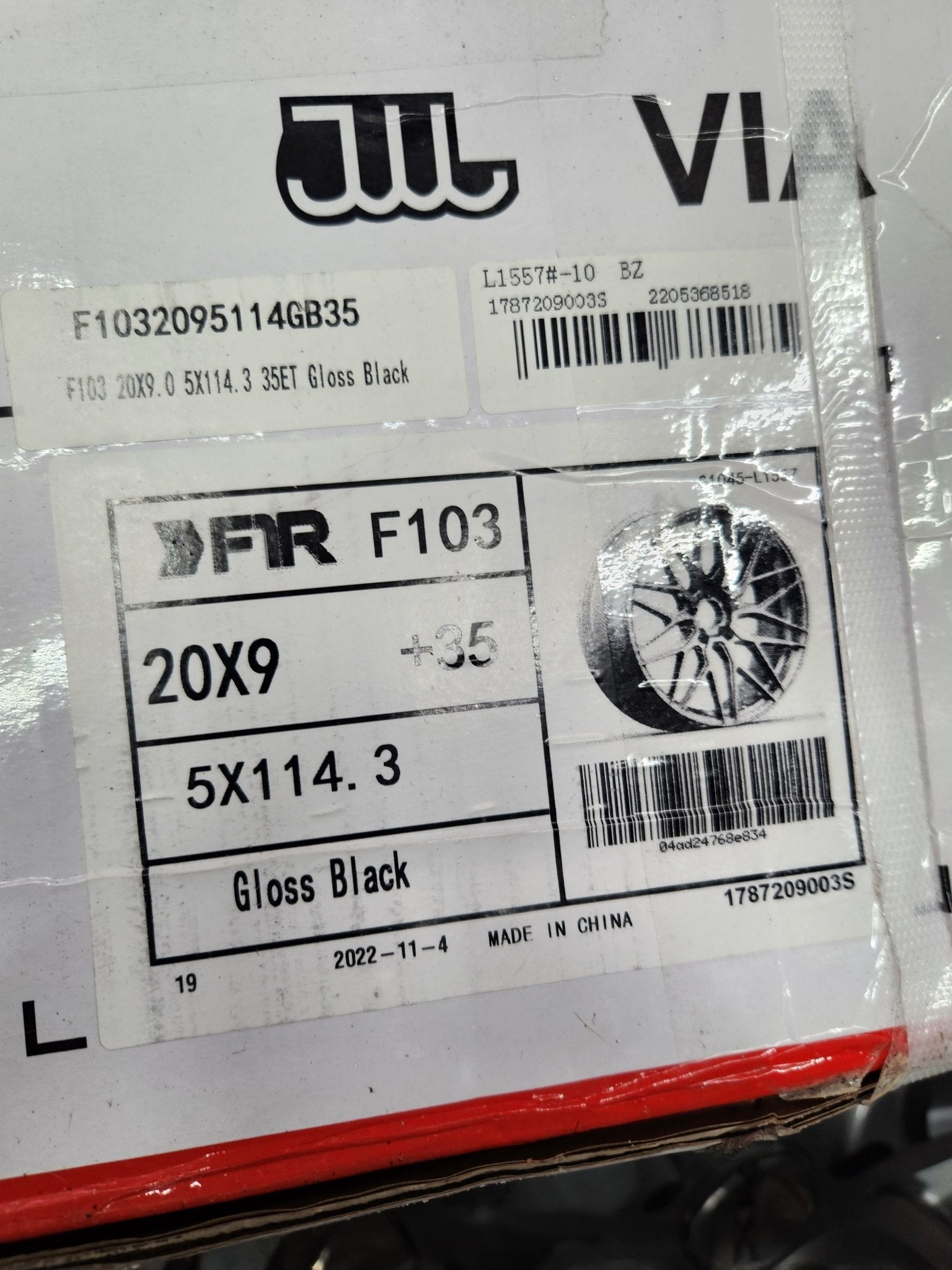 FIR F103 20X9 5X114.3 GLOSS BLACK