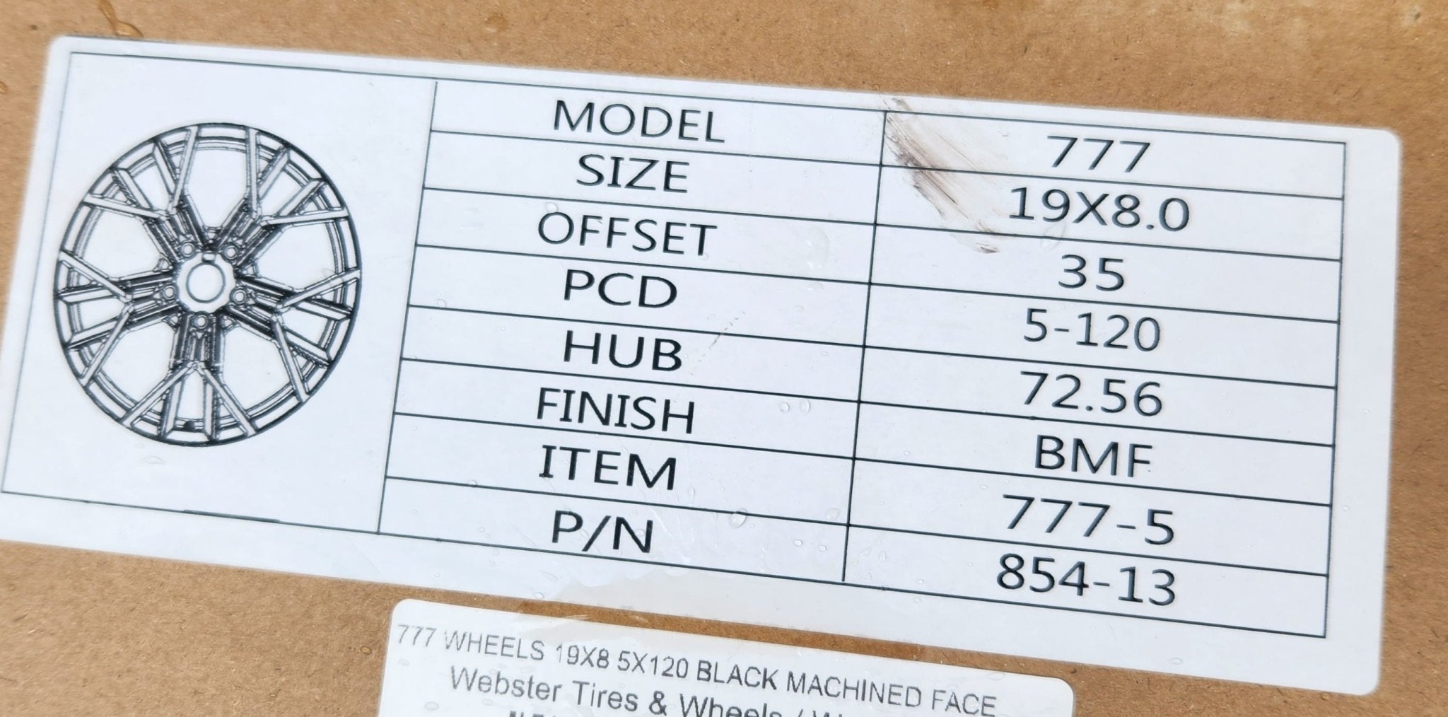 777 WHEELS 19X8 5X120 BLACK MACHINED FACE