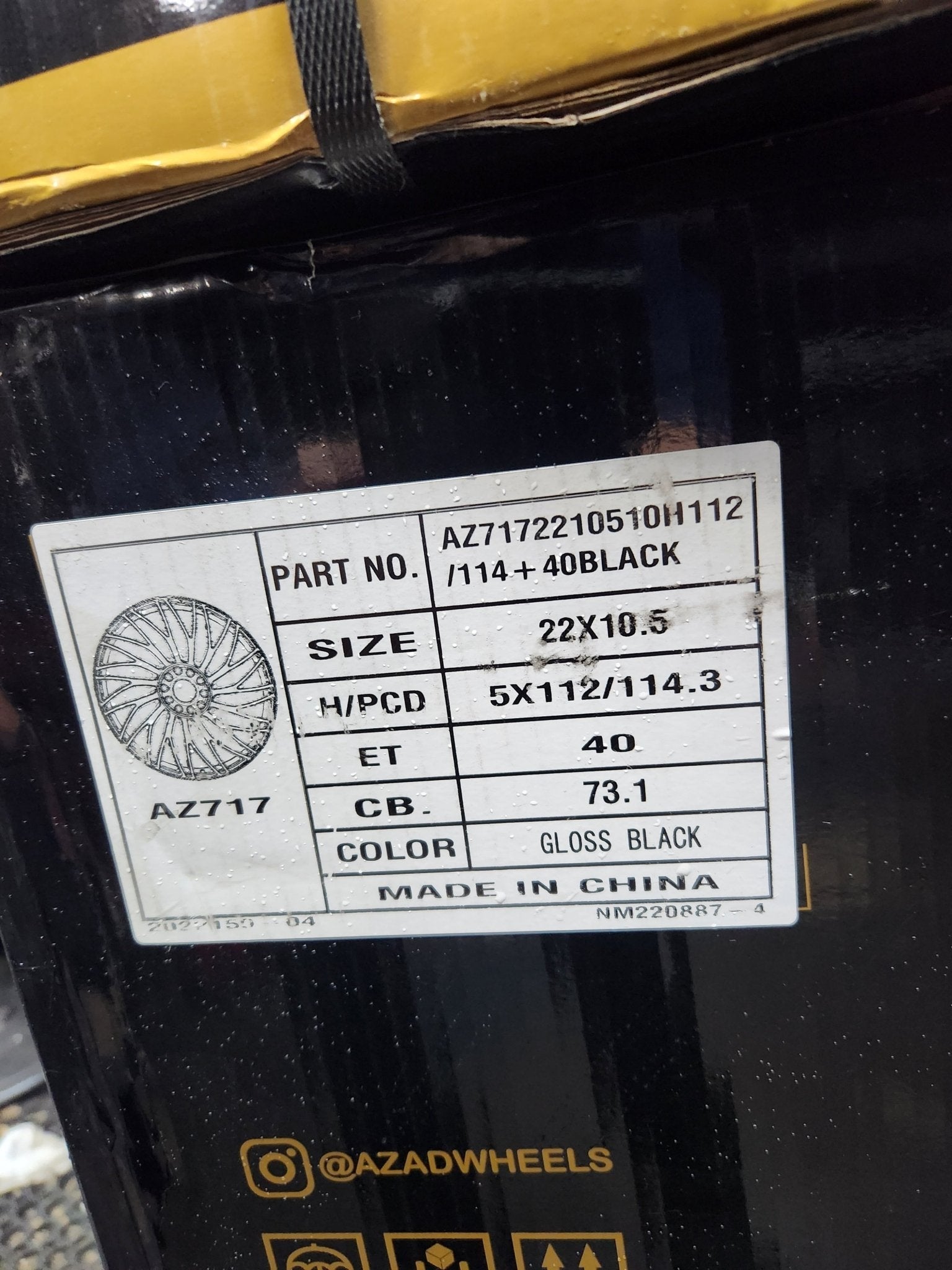 AZAD AZ717 22X10.5 5X112 5X114.3 GLOSS BLACK