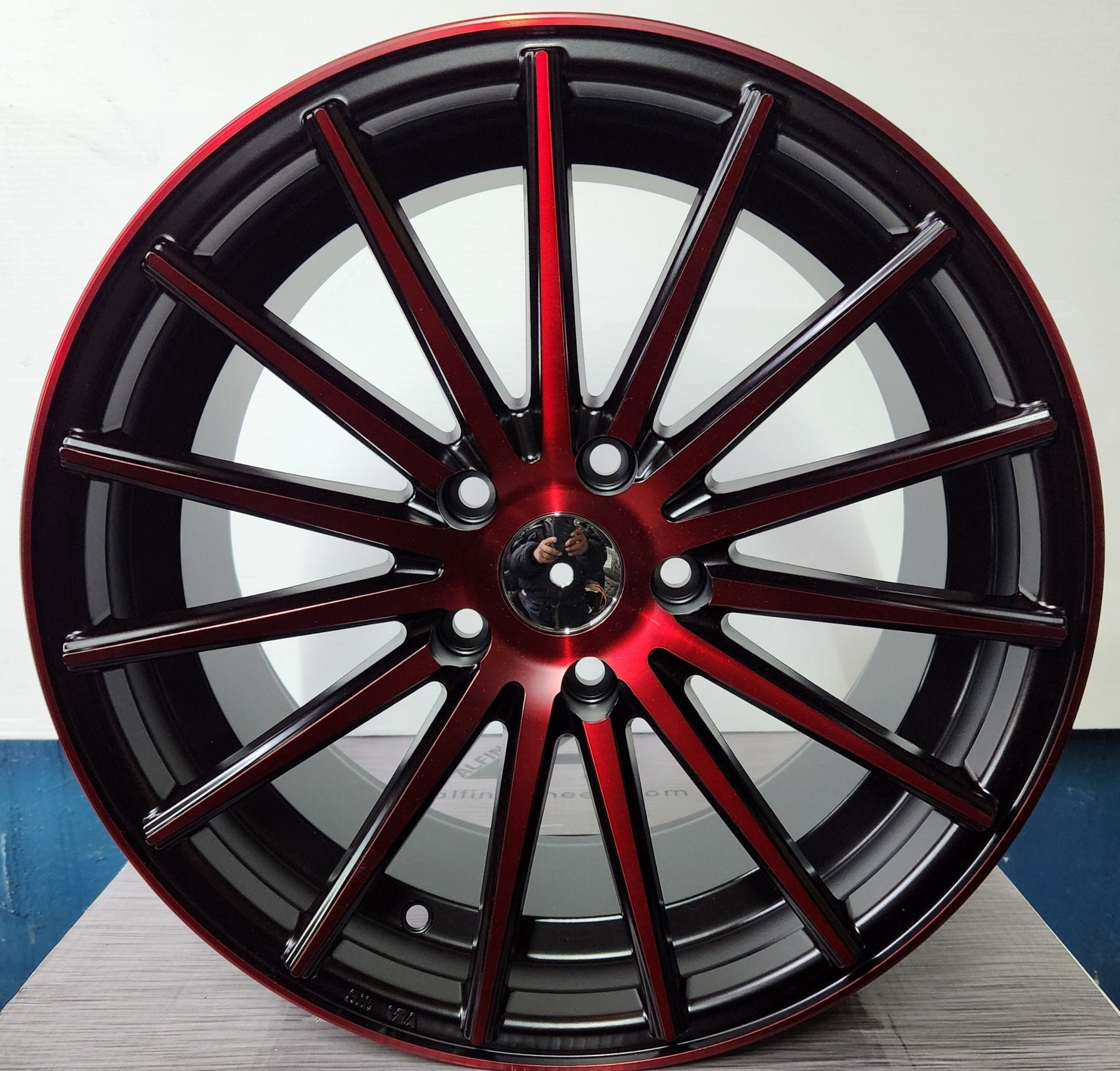 PW-RD27 17X7 5X114.3 MATT BLACK RED FACE