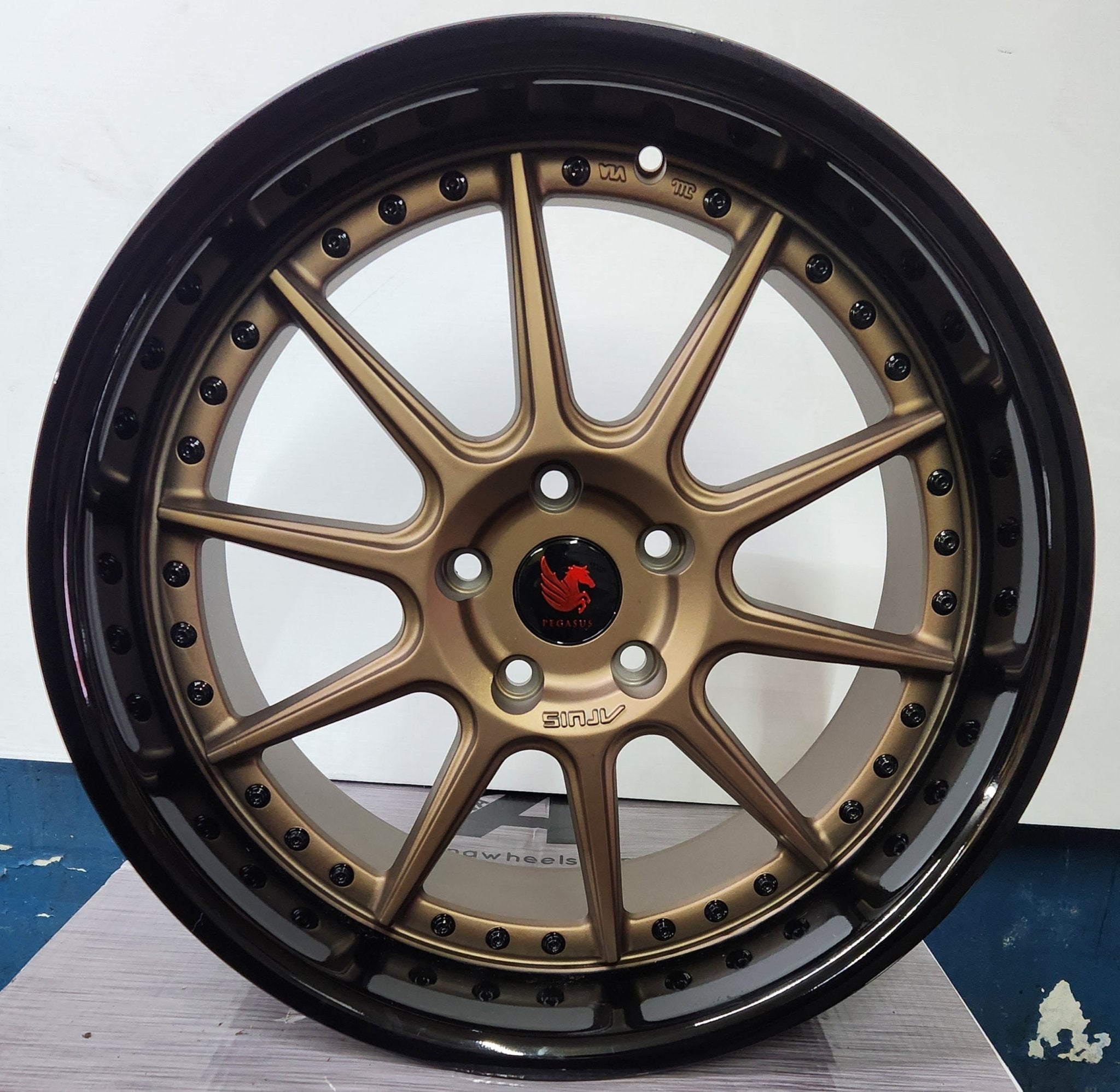ARUIS AF07 19x9.5 5X120 MATTE  BRONZE PIANO BLACK  LIB BLACK RIVETE