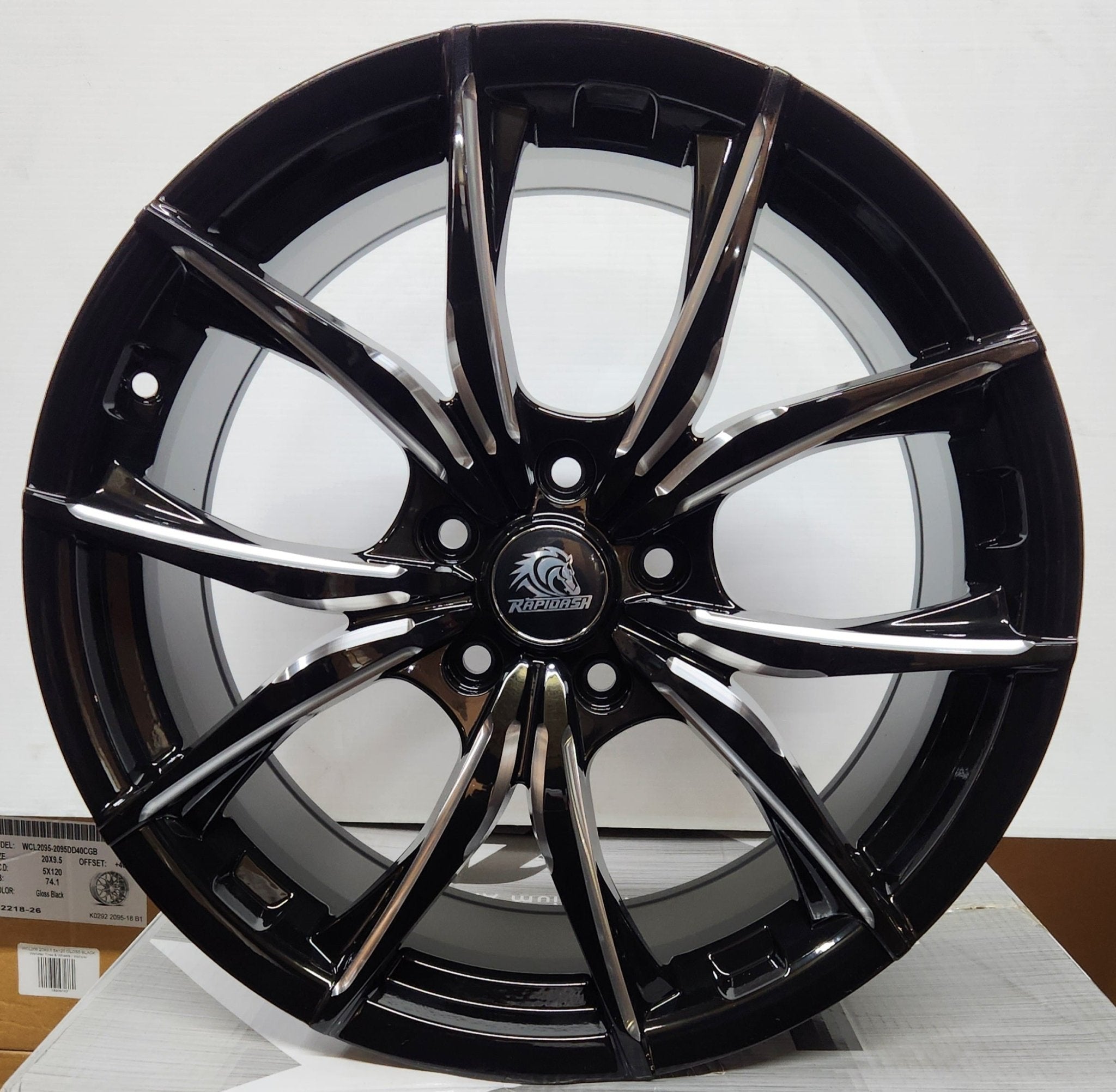 RAPIDASH RD-M109 18x8.0 5x114.3 GLOSS BLACK MACHINED MILLING AND LETTERING