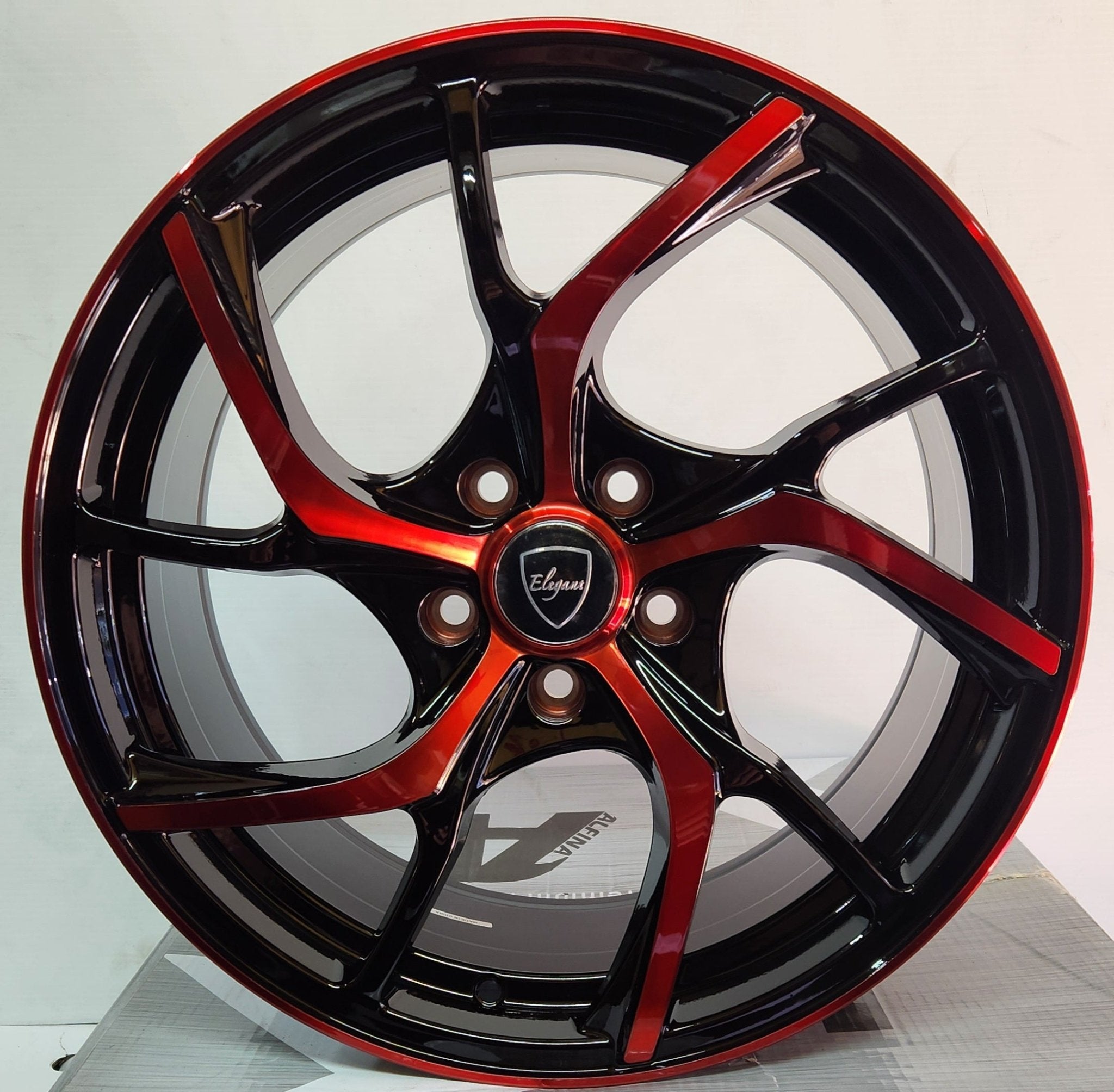 OE-5466 VMF STYLE 18x8.5 5x114.3  GLOSS BLACK RED FACE