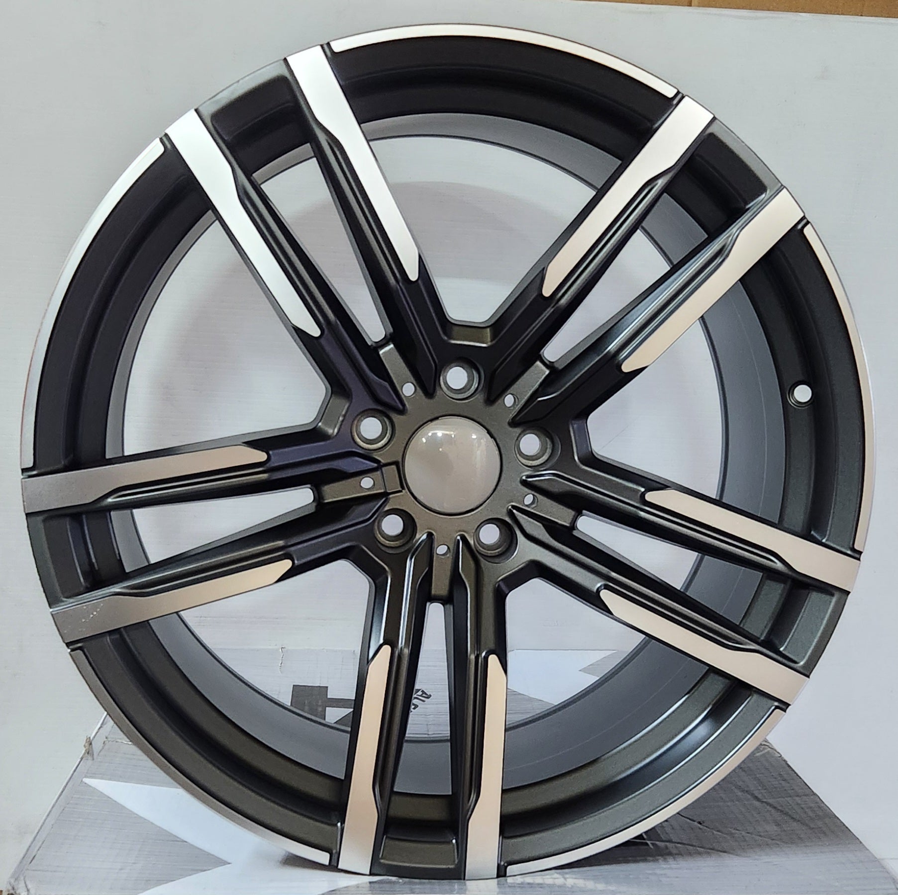 OE-5511 20X10 5X120  MATTE GUN METAL MACHINE FACE