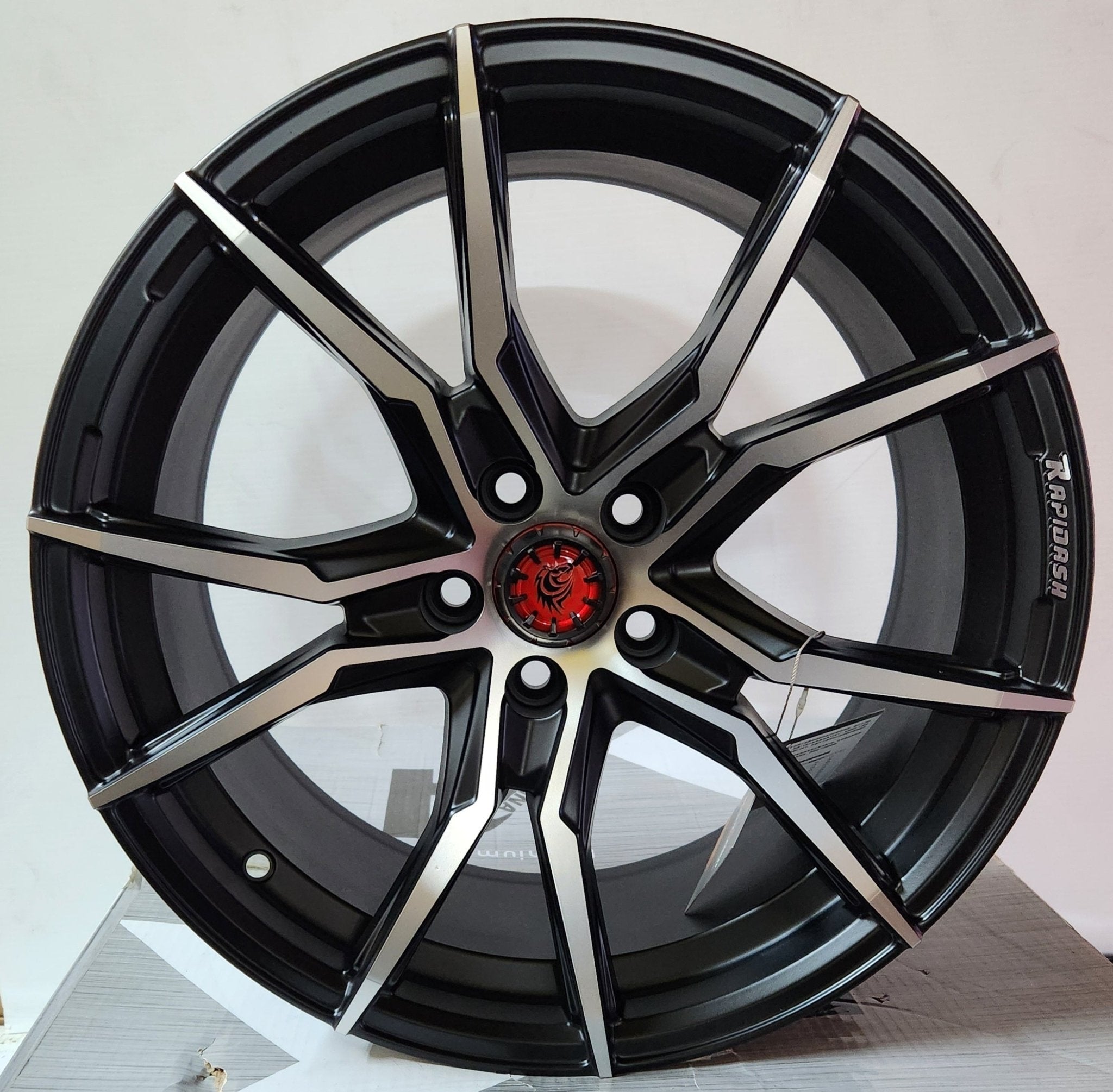 RAPIDASH RD-R7 17x7.5 5x100 MATTE BLACK MACHINED FACE WITH MILL LETTERINGD