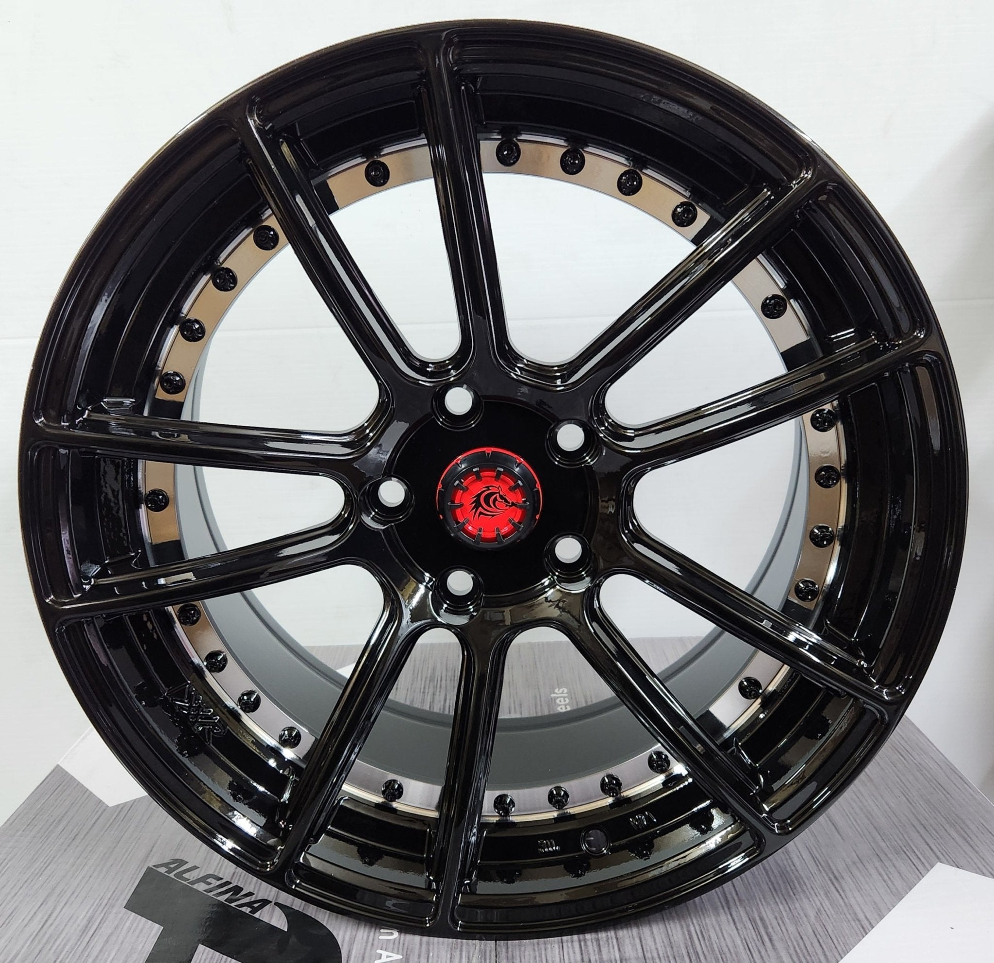 RPIDASH PW-RD8 17x8.25 5x114.3 MATTE BLACK WITH MACHINED UNDER CUT AND BLACK RIVETS