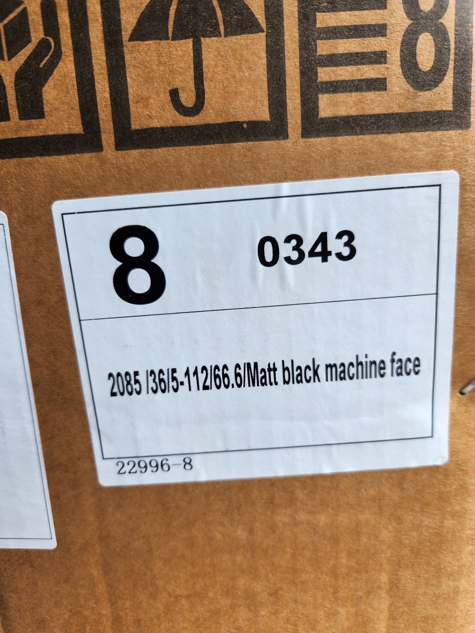 OE-315 22212-4 20X8.5 5X112 MATE BLACK MACHINE FACE
