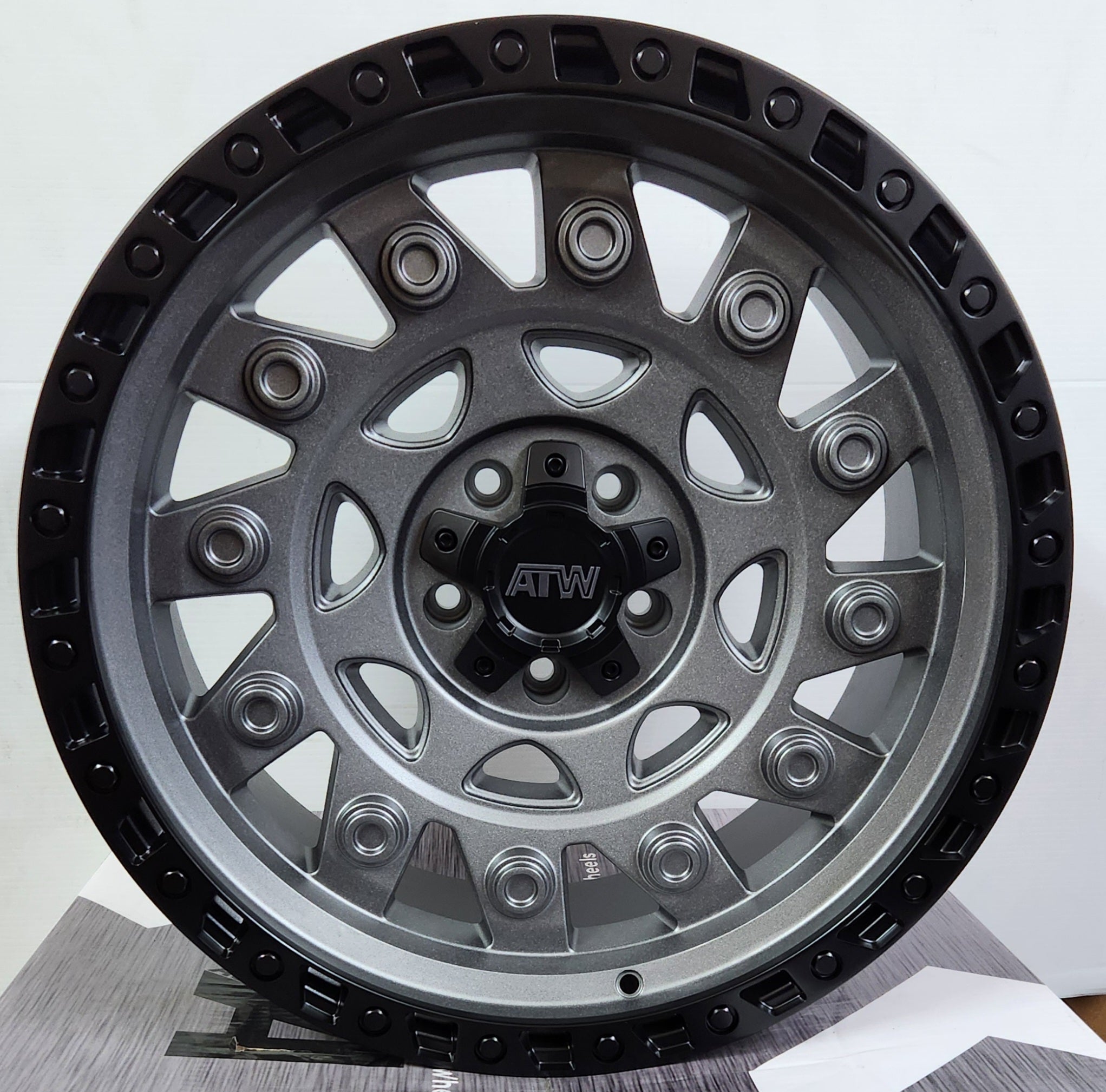 ATW CONGO 20X10 5X114.3 5X127 SATIN GUNMETAL BLACK LIP
