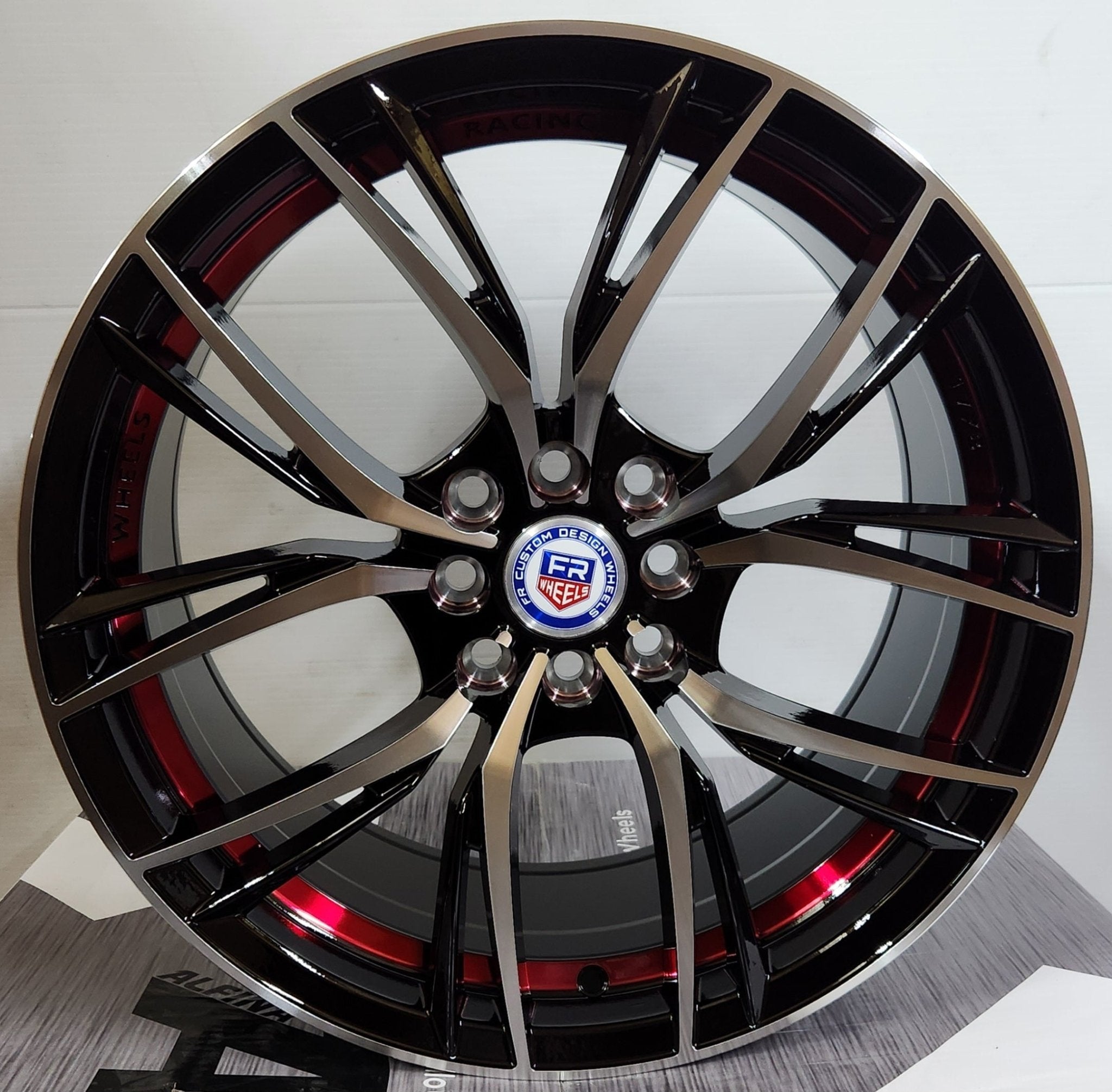 PEGASUS-1827 17x8.0 4x100 / 4x114.3 GLOSS BLACK RED UNDER CUT