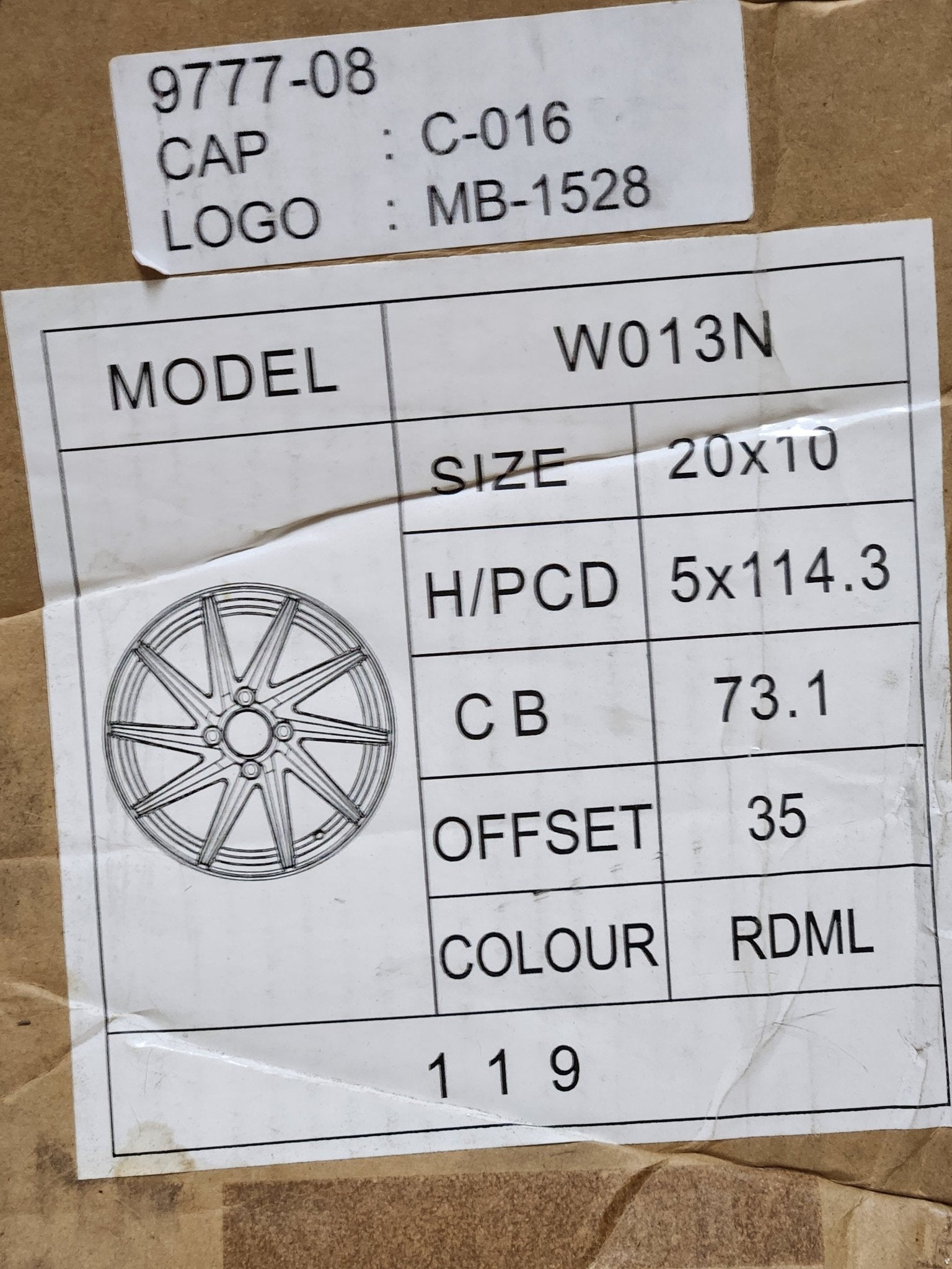 W013N 20x10 5x4.5 RDML-RC