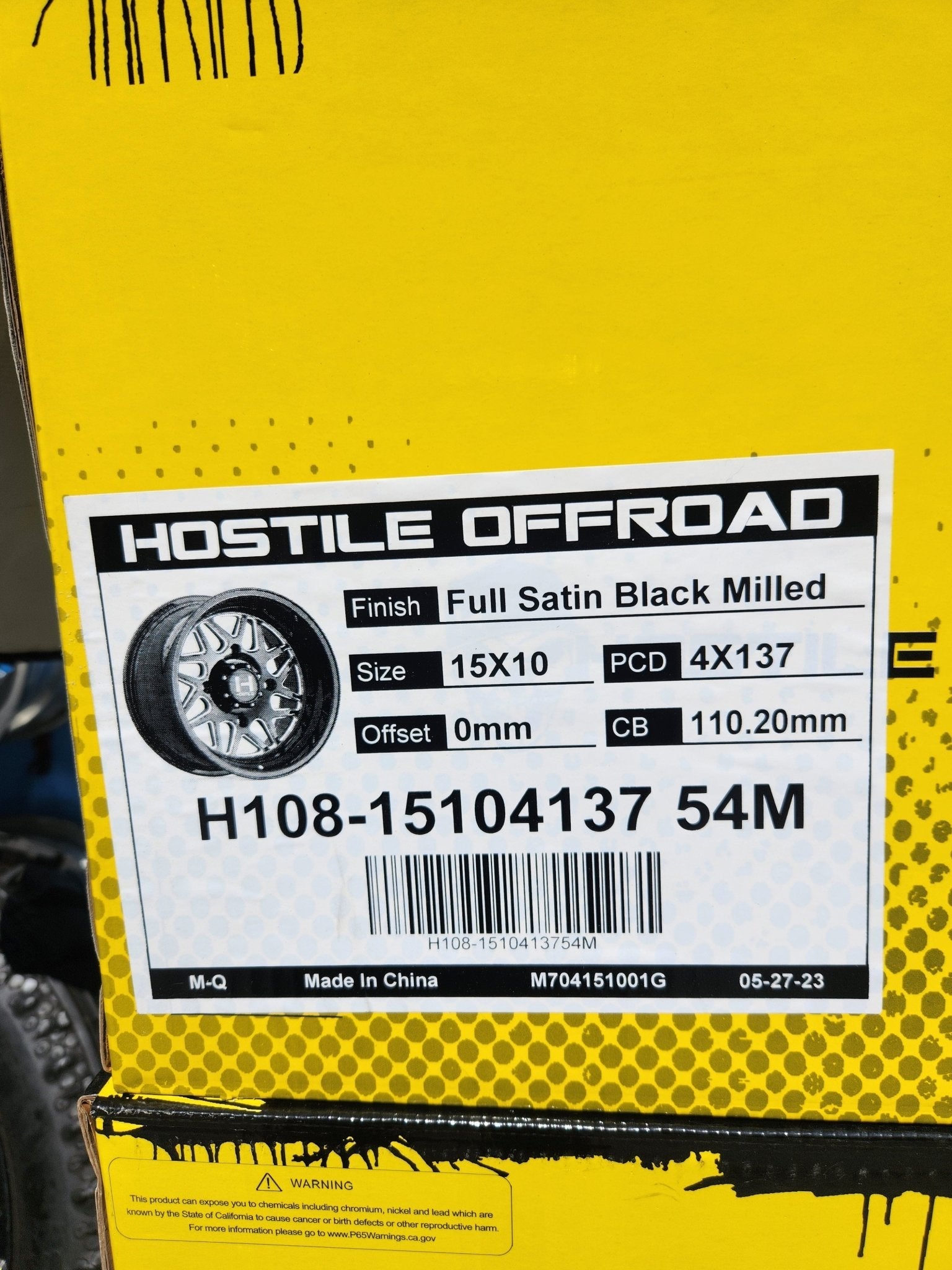 H108 15X10 4X137 FULL SATIN BLACK MILLED