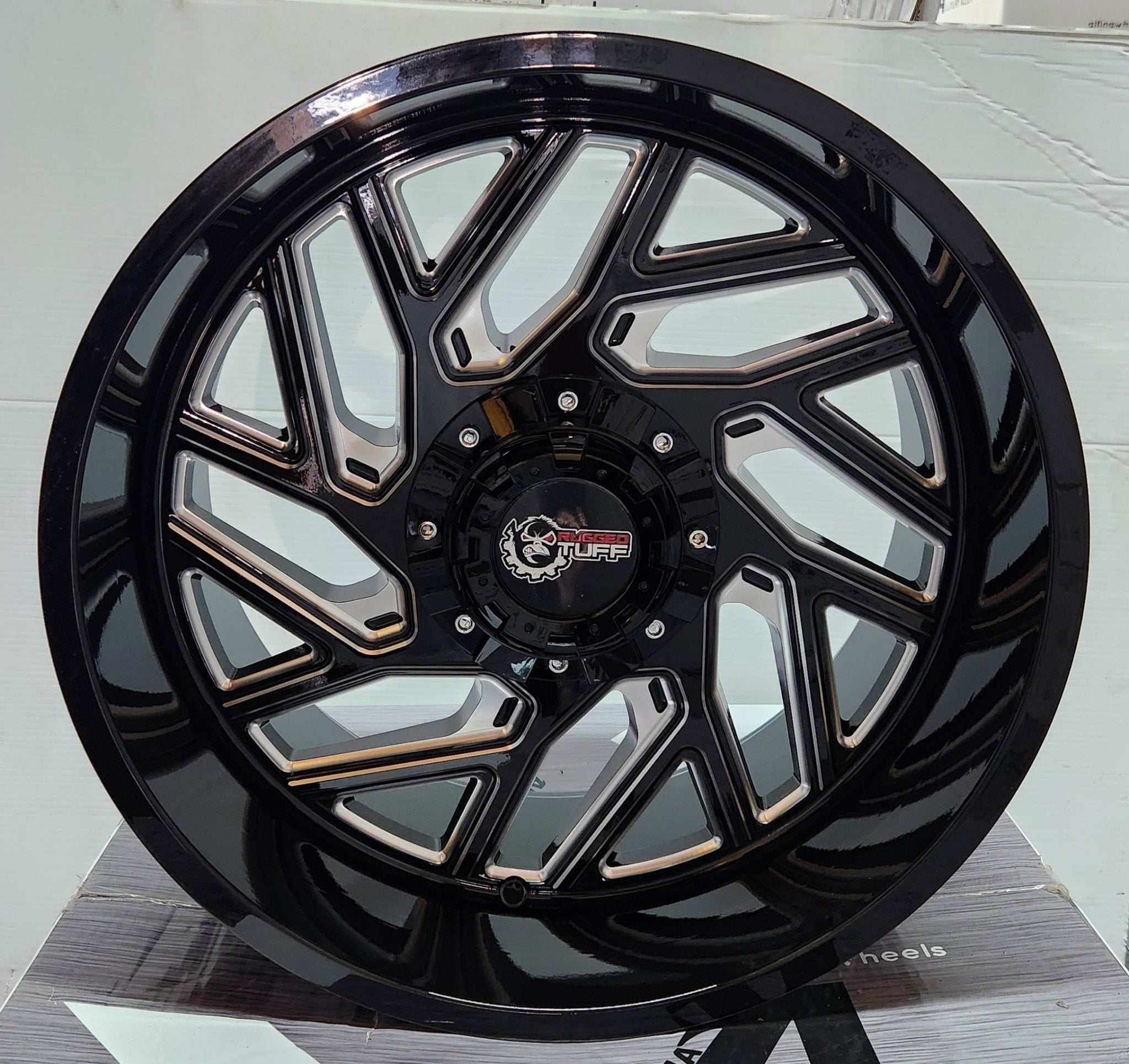 RUGGED TUFF RT828 20x10 5x139.7 5x150 GLOSS BLACK W/MACHINED FACE
