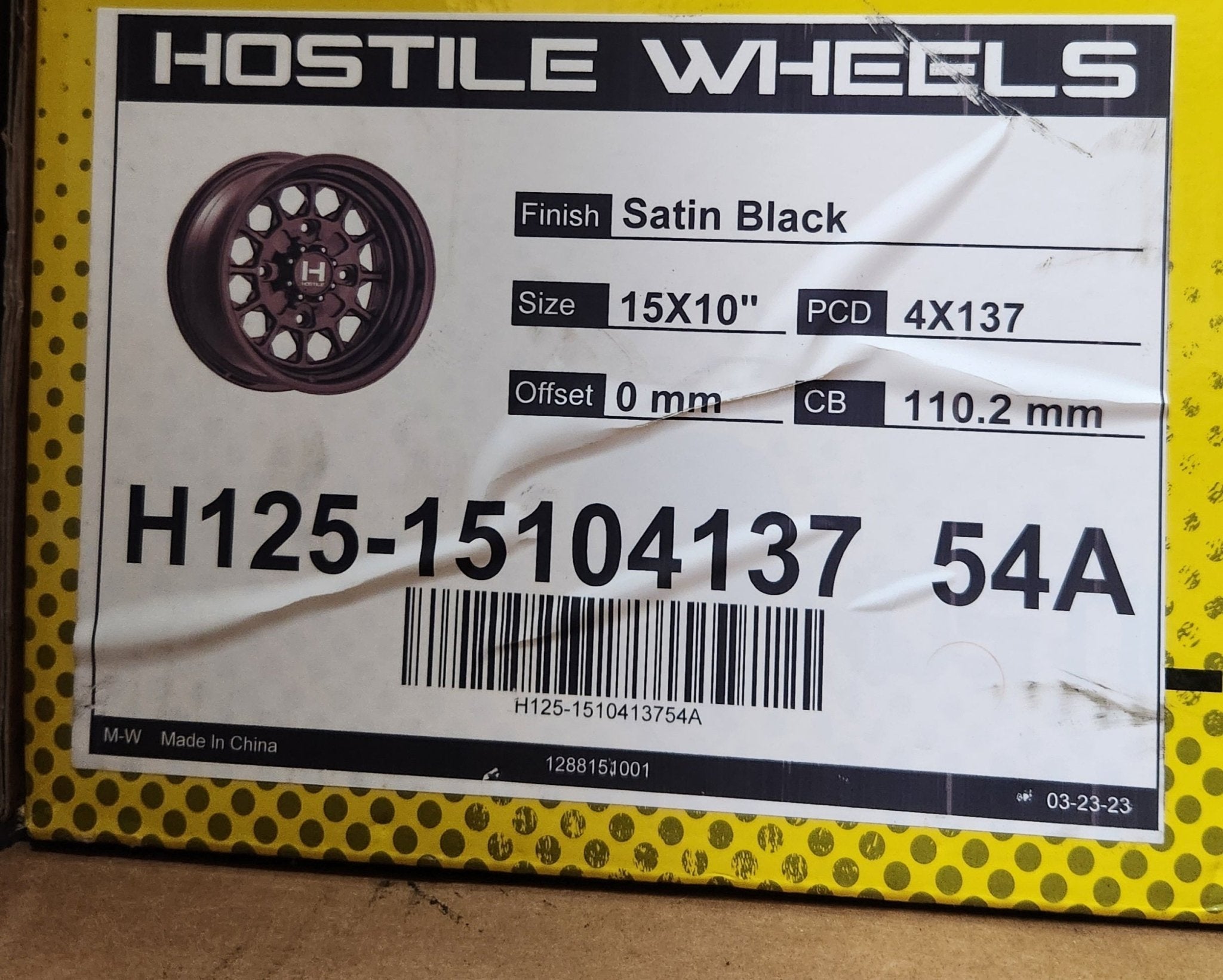 H125 15x10 4x137 MATTE BLACK