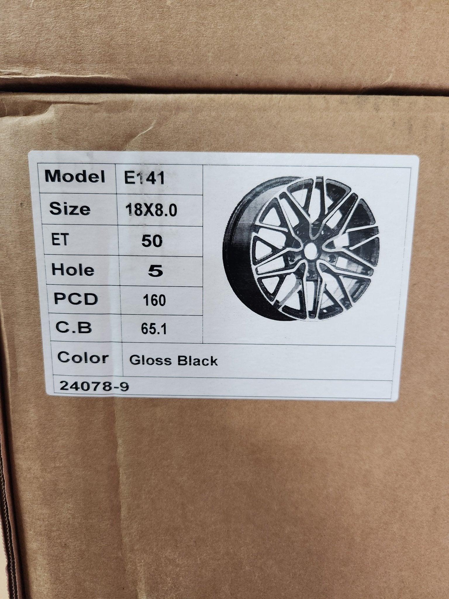 OE-E141-0377 18x8.0 5x160 GLOS BLACK