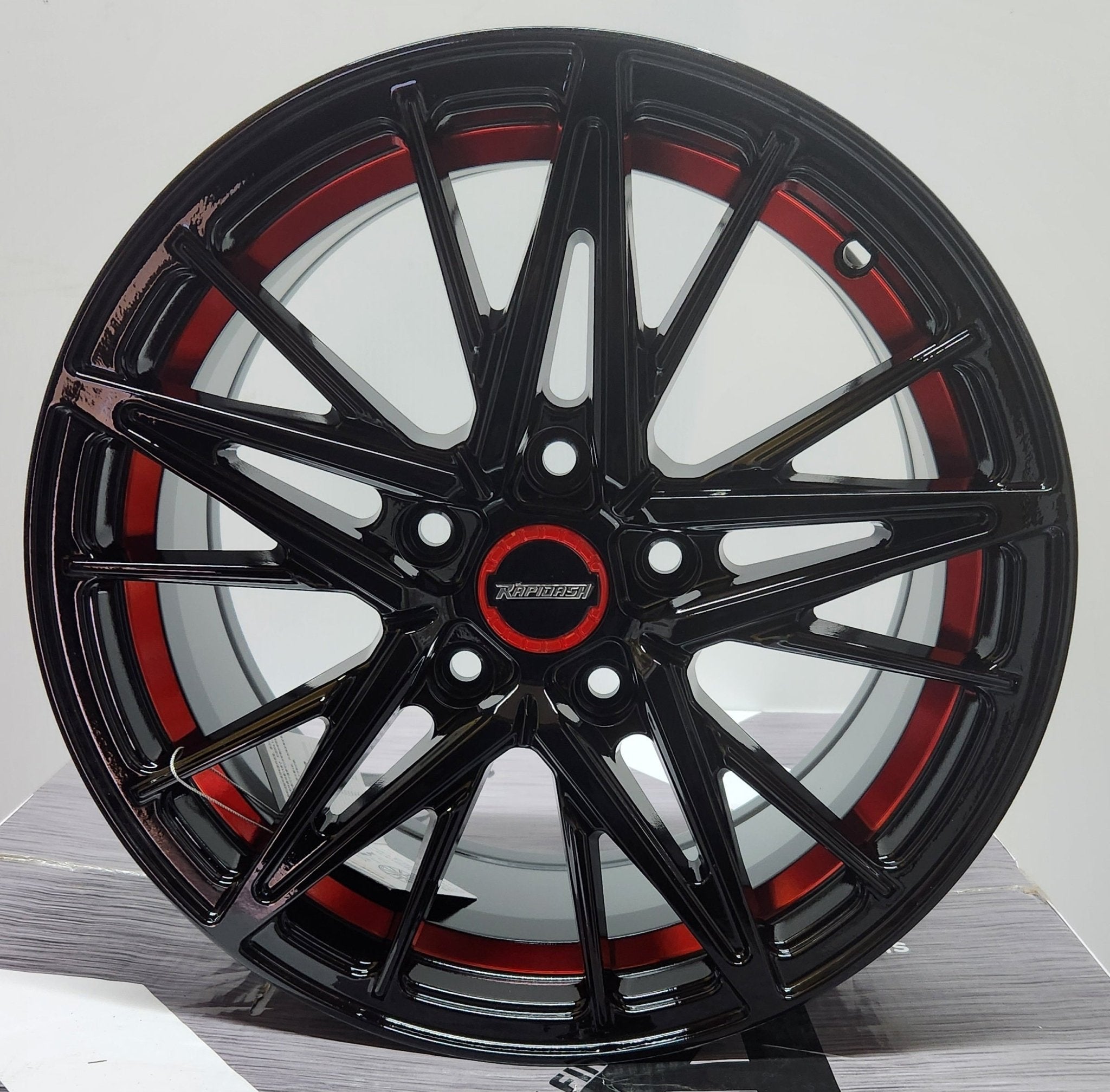 RAPIDASH RD- M105 16X7.0 5X114.3 PIANO BLACK RED UNDER CUT